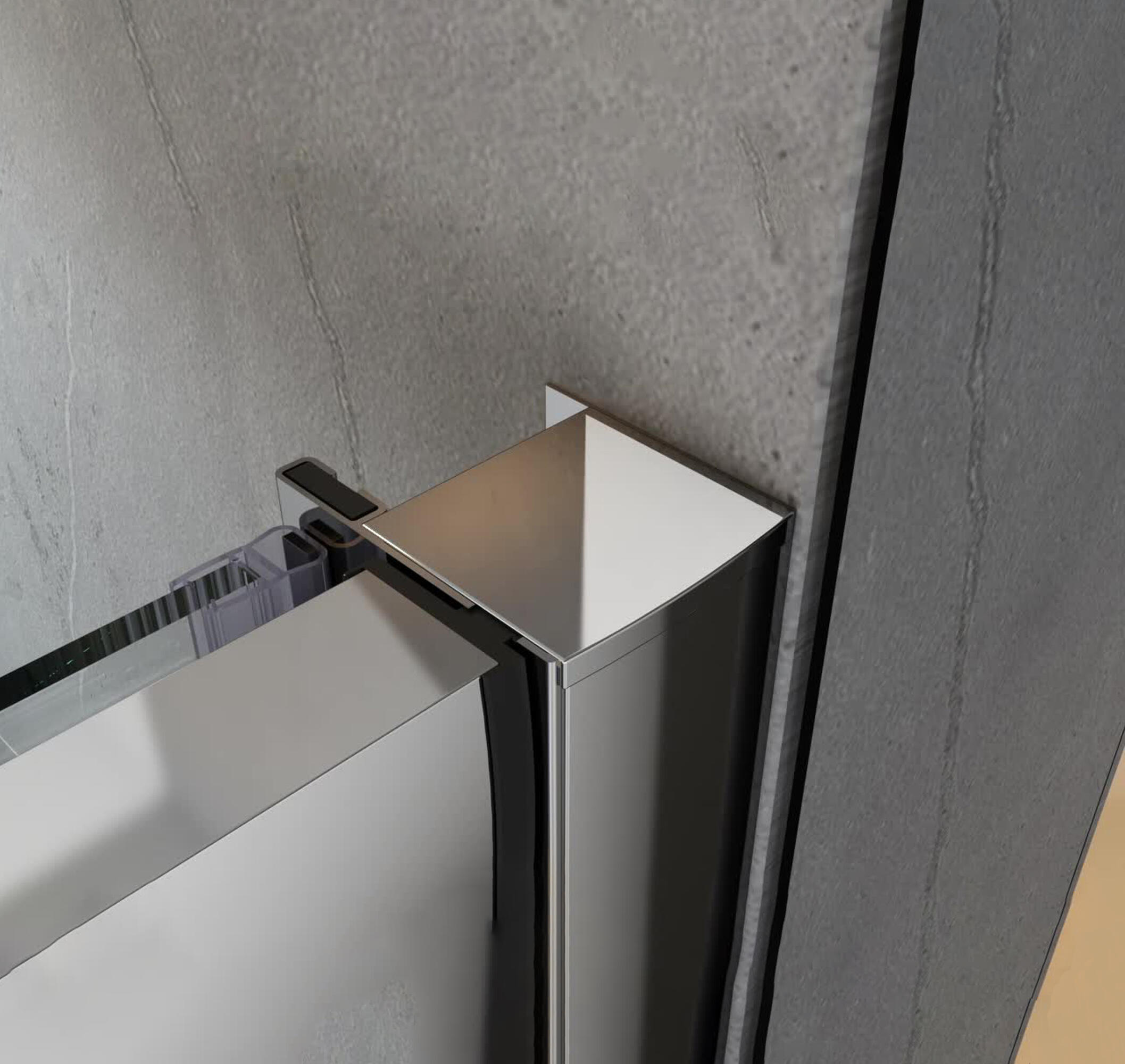 MAMPARA DE DUCHA FRONTAL CORREDERA LEXIE 160CM CROMO - 4