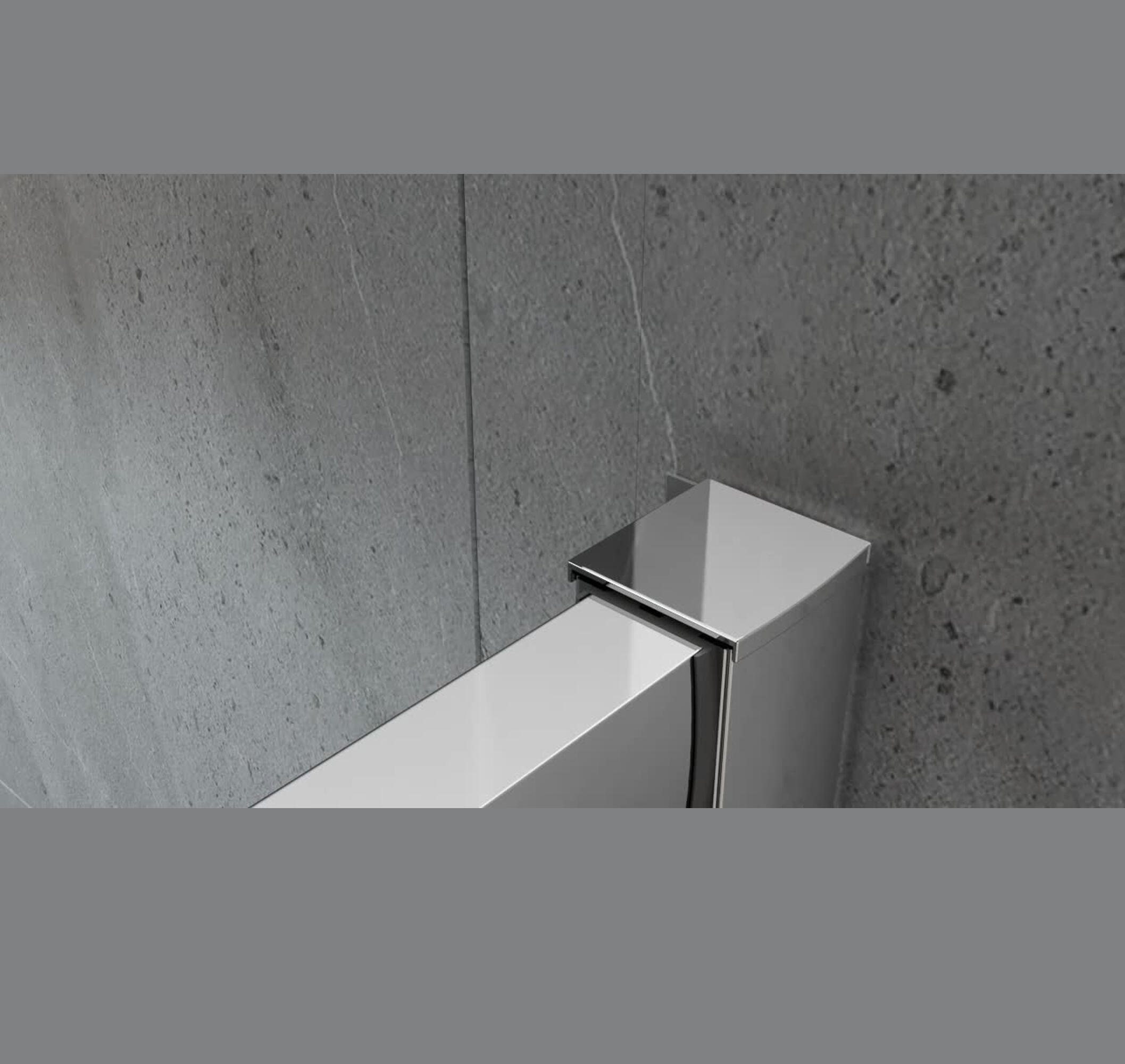 MAMPARA DE DUCHA CURVA CORREDERA LEXIE 80X80CM CROMO - 3