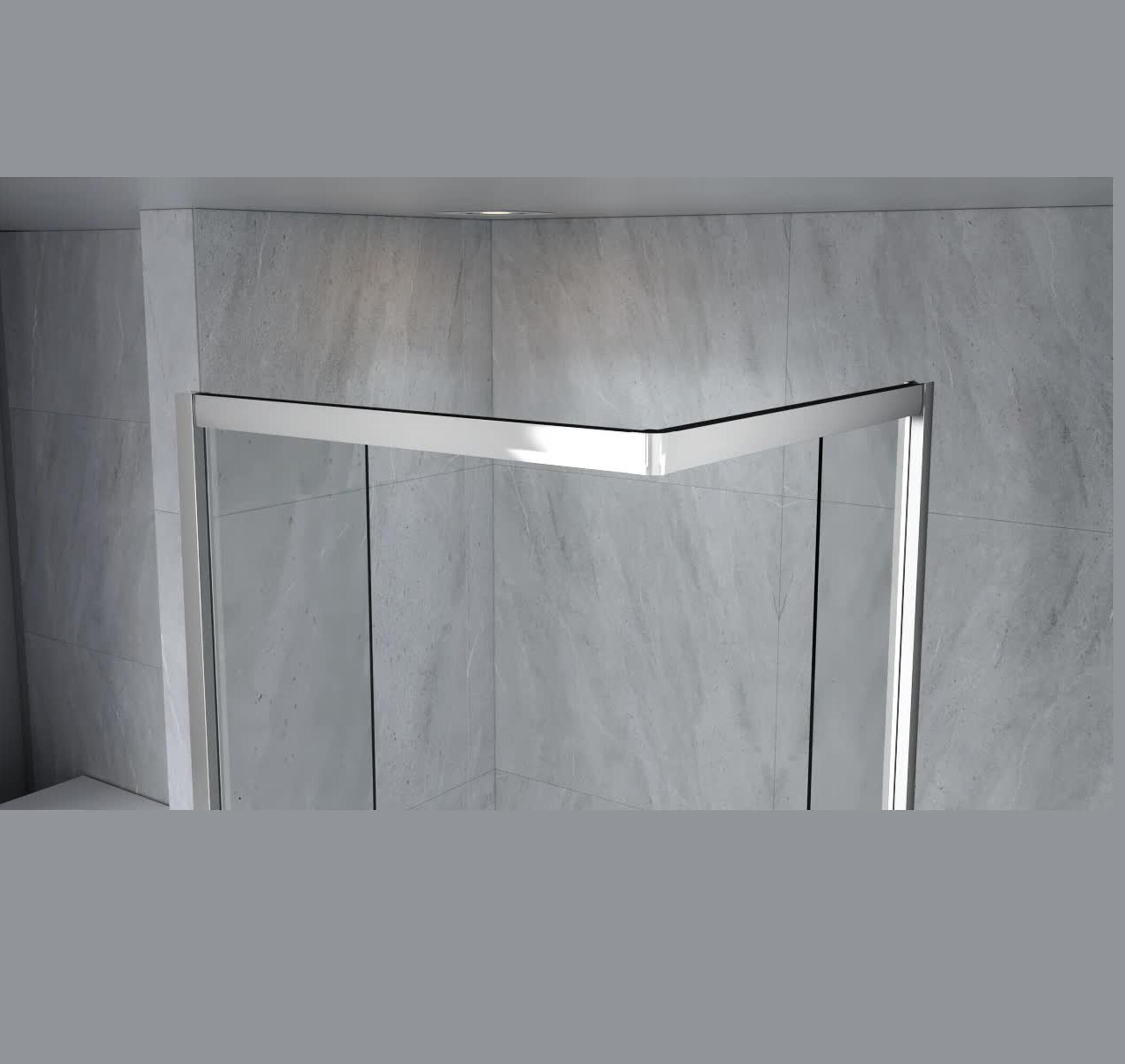 MAMPARA DE DUCHA CUADRADA CORREDERA LEXIE 70X90CM CROMO - 3