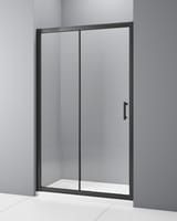 MAMPARA DE DUCHA FRONTAL CORREDERA LEXIE 120CM NEGRO - 1