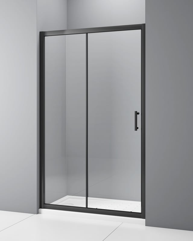 MAMPARA DE DUCHA FRONTAL CORREDERA LEXIE 140CM NEGRO