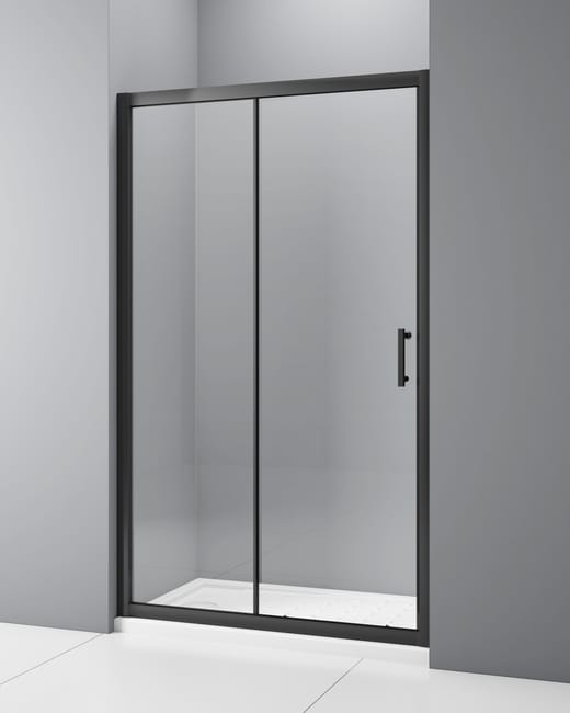 MAMPARA DE DUCHA FRONTAL CORREDERA LEXIE 120CM NEGRO - 1