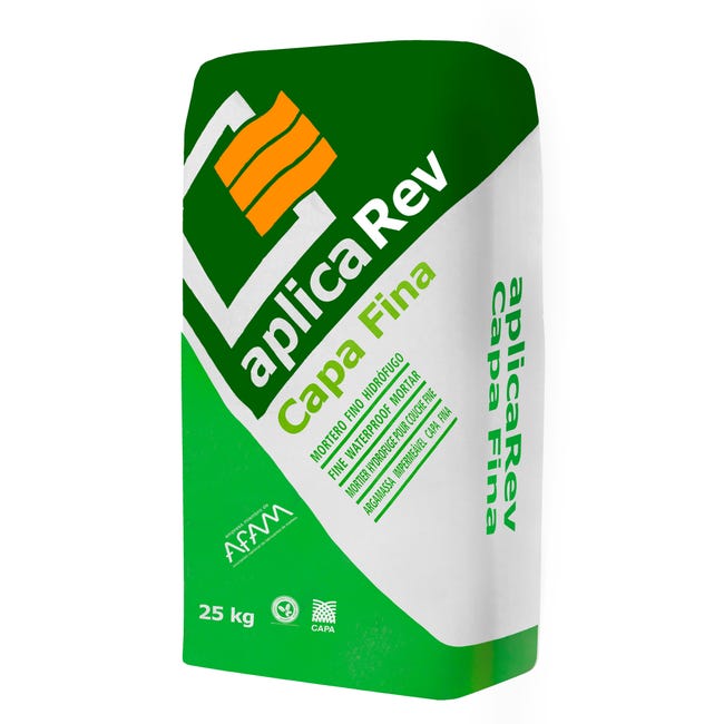 MORTERO DE REVOCO EN CAPA FINA APLICA REV FINO 25 KG BLANCO - 1