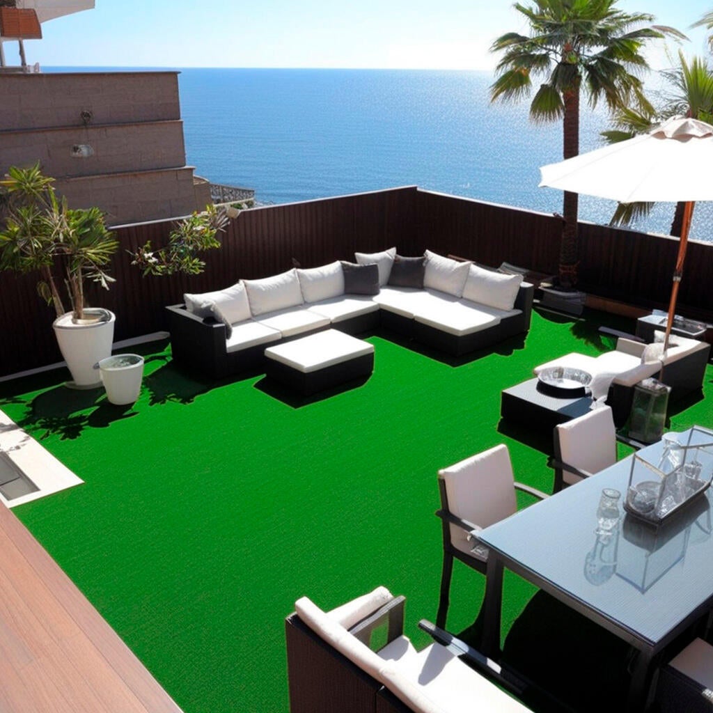 Rollo de Césped artificial Pradera 2x5m de 7 mm de altura de fibras y 60480 puntadas m2 - 3
