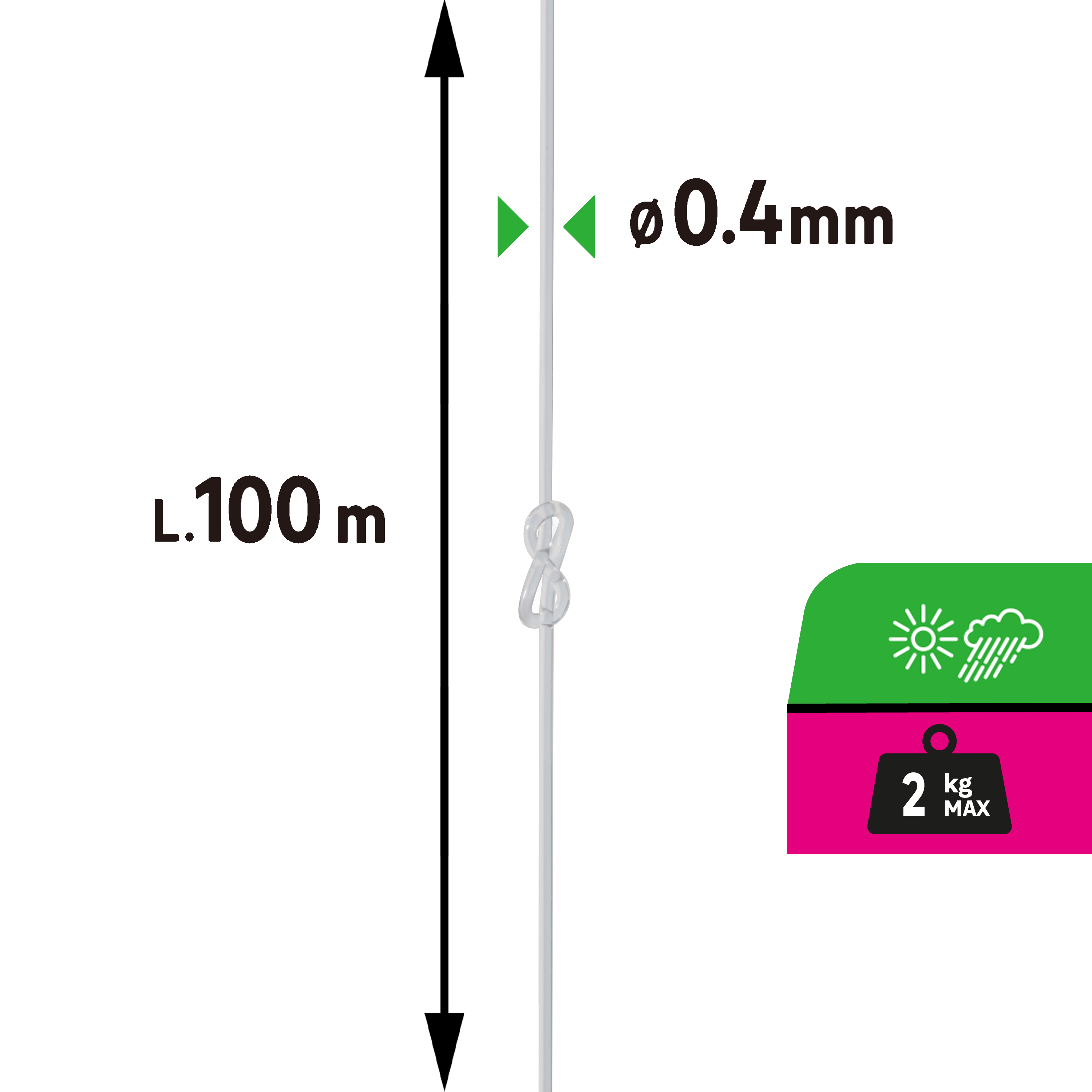 Nić nylonowa 0.4 mm x 100 m transparentna Standers