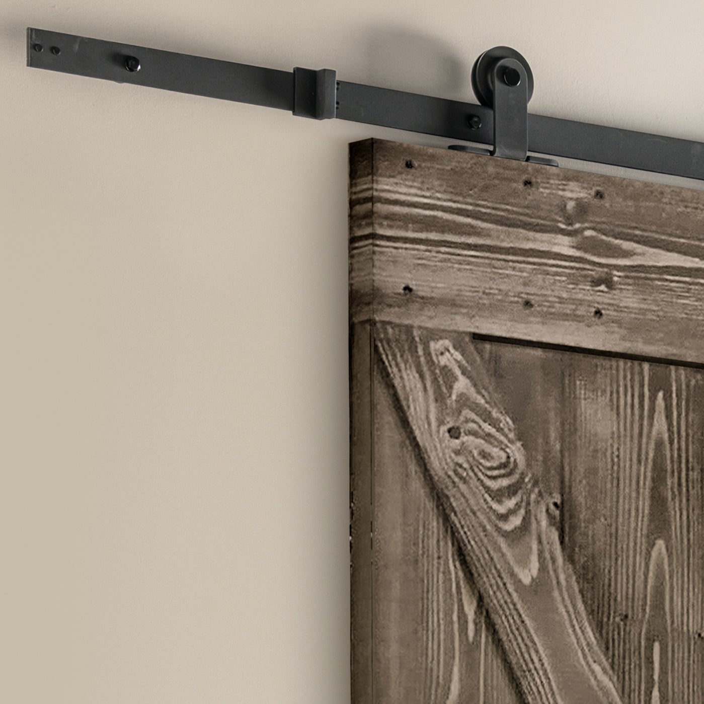 Porta scorrevole reversibile Horse Ebano in legno marrone, L 96 x H 215 cm, con binario Indus - 4