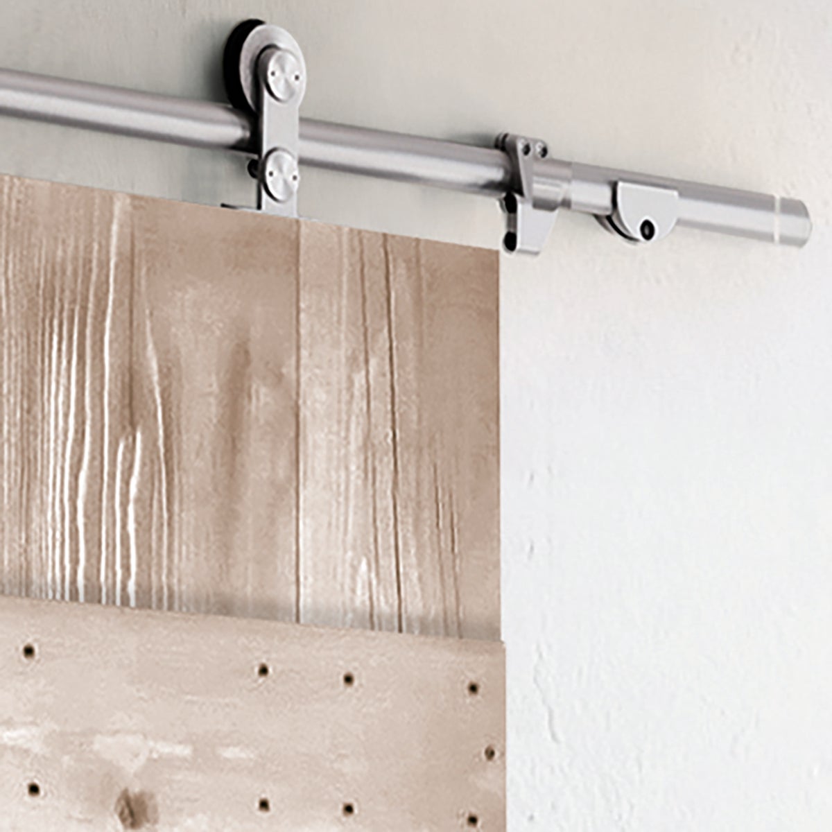 Porta scorrevole reversibile Barn Wenge in inox beige, L 86 x H 215 cm, con binario Toledo - 3