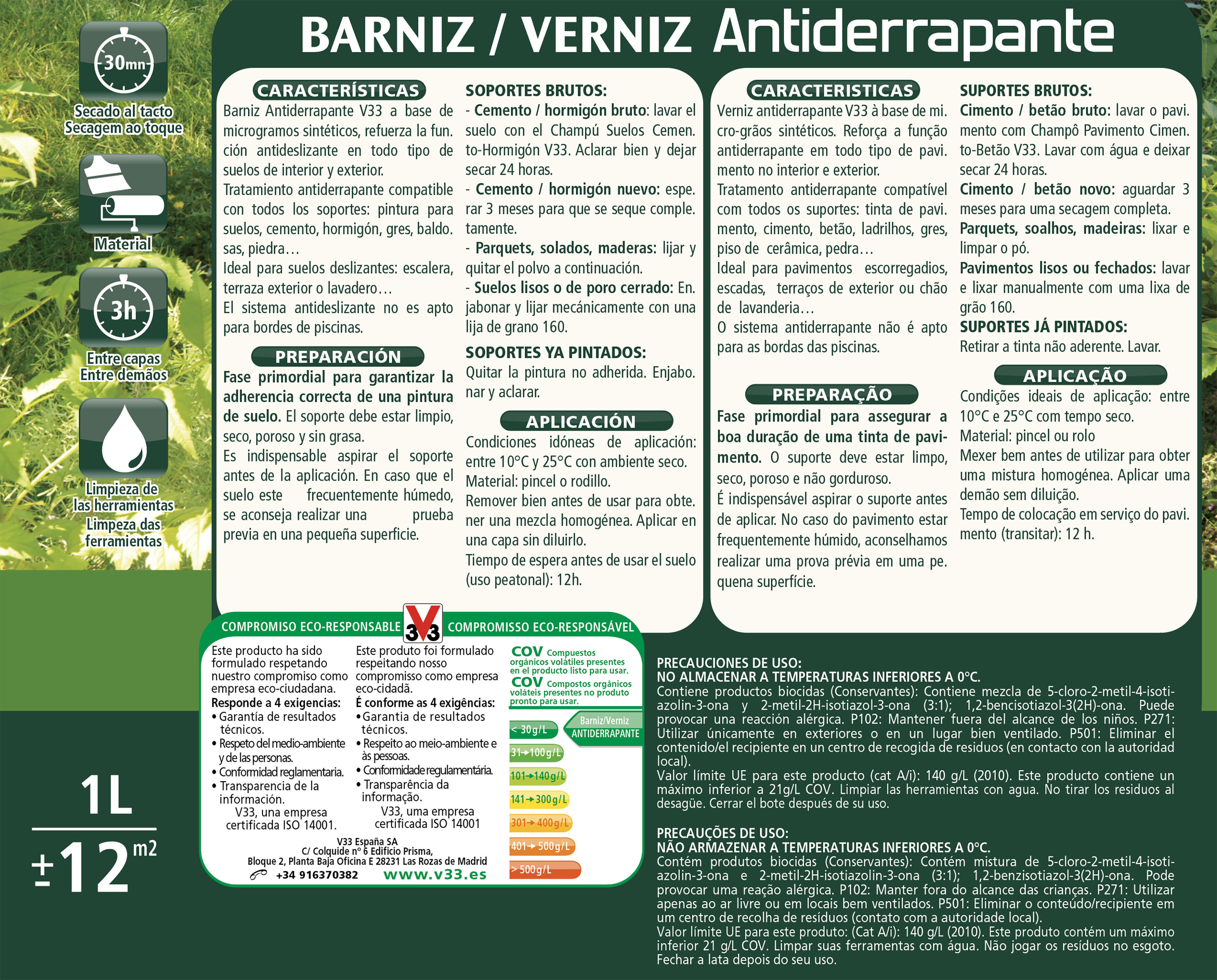 Verniz anti deslizante para chão V33 INCOLOR 2.5L - 7