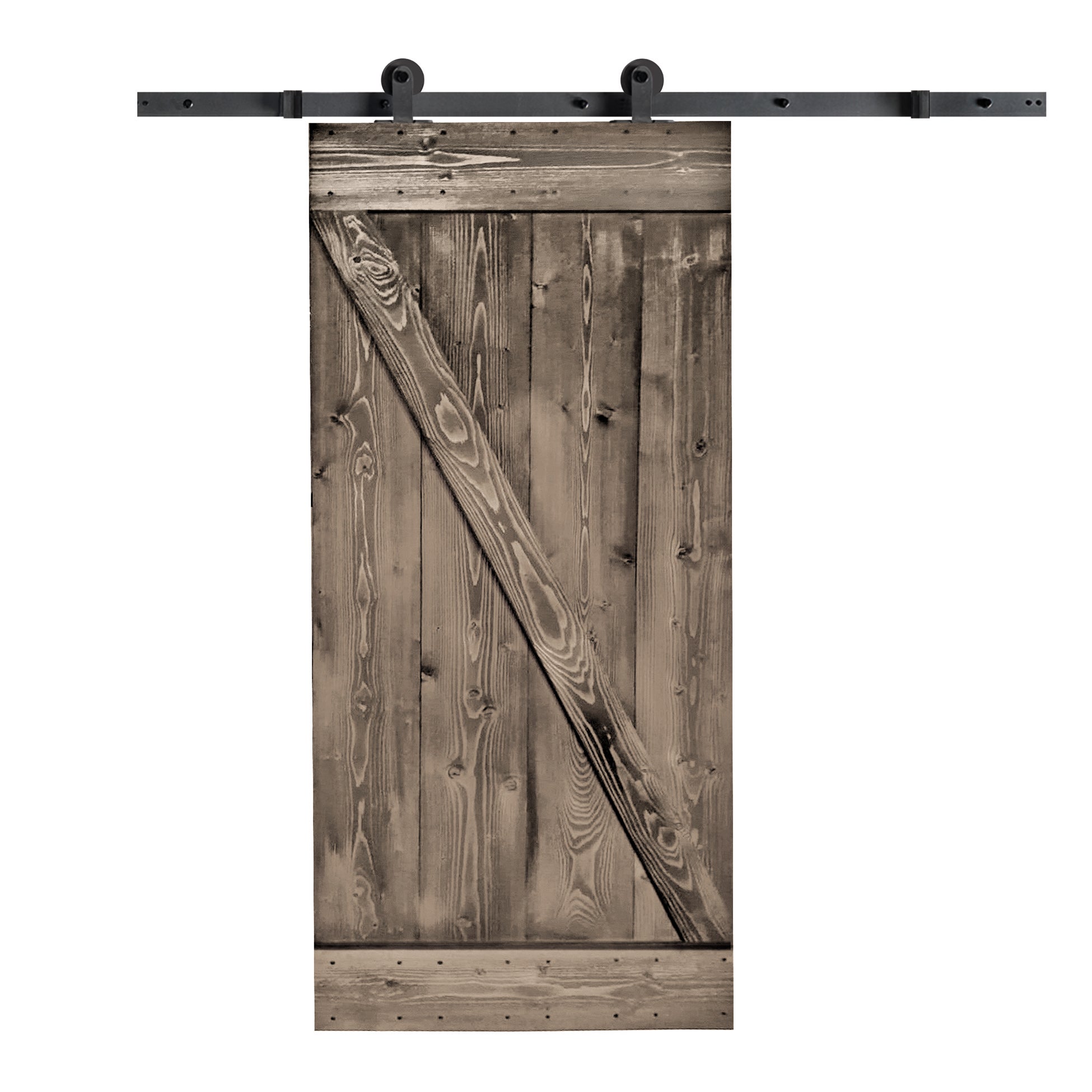 Porta scorrevole reversibile Horse Ebano in legno marrone, L 96 x H 215 cm, con binario Indus - 2