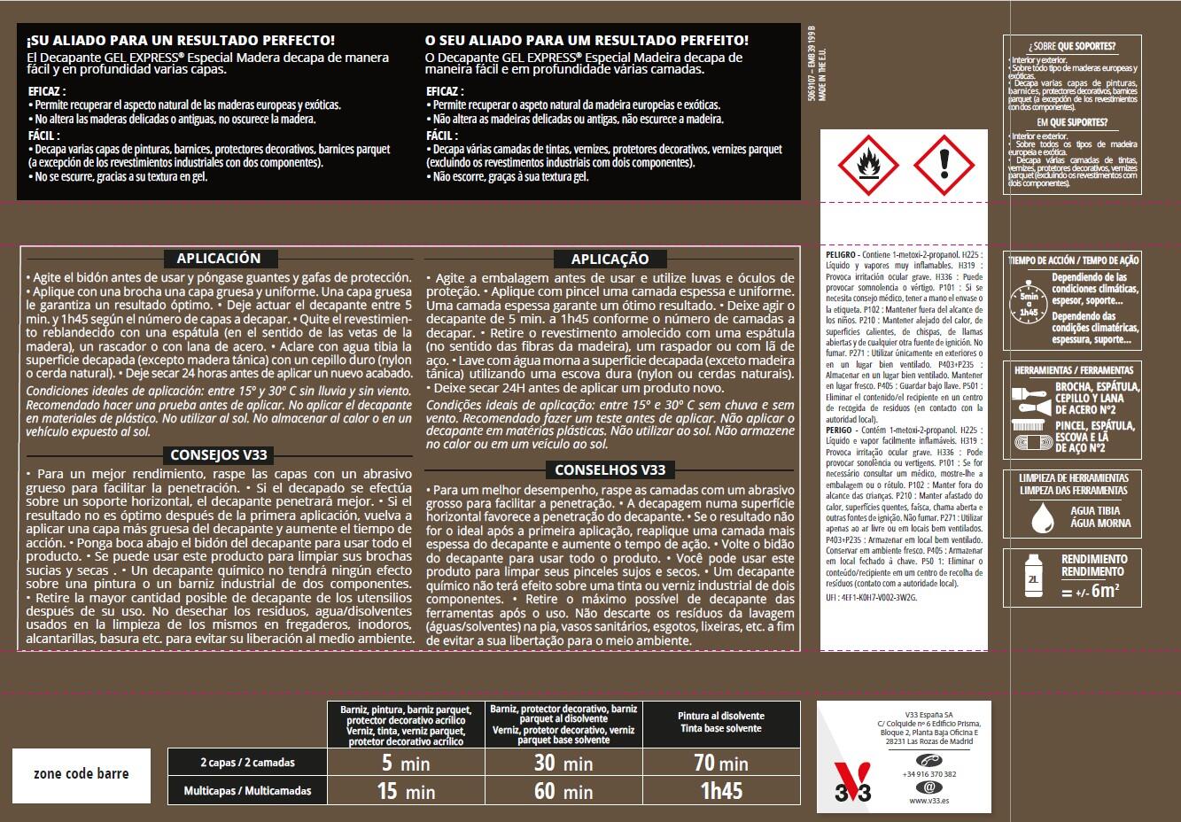 Decapante especial madeira v33 500ml - 6