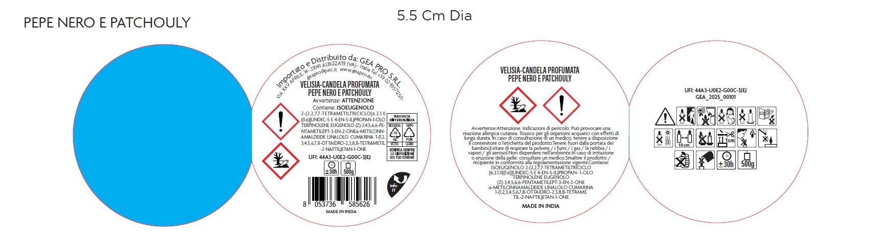 Candela profumata  essenza pepe nero e patchouly H 8.5 cm - 2
