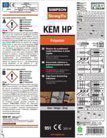 KIT 3 TACO QUIMICO SIN ESTIRENO POLY GP300 GRIS. SIMPSON STRONG  - 6