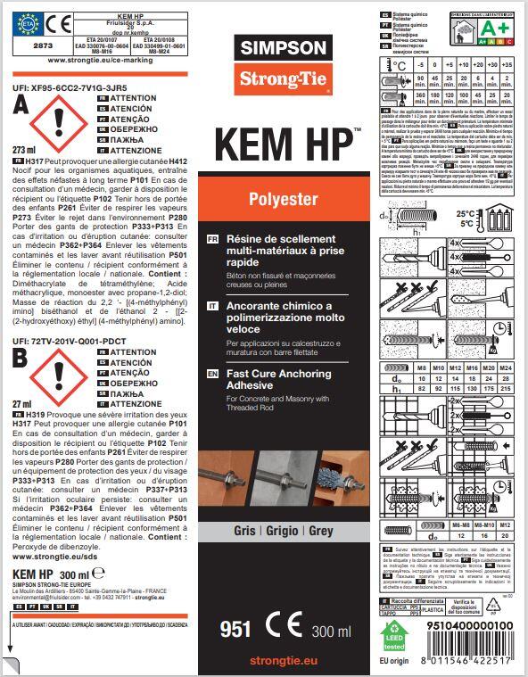 KIT 3 TACO QUIMICO SIN ESTIRENO POLY GP300 GRIS. SIMPSON STRONG  - 6