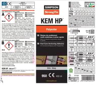 KIT 3 TACO QUIMICO SIN ESTIRENO POLY GP300 GRIS. SIMPSON STRONG  - 4