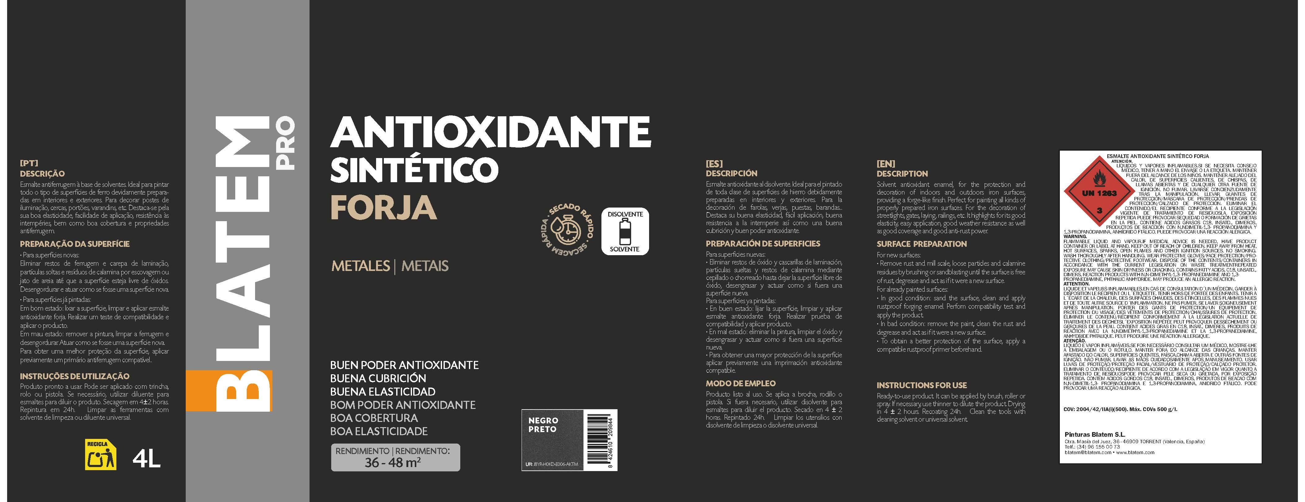 ESMALTE SINTETICO ANTIOXIDANTE FORJA 4L NEGRO - 3
