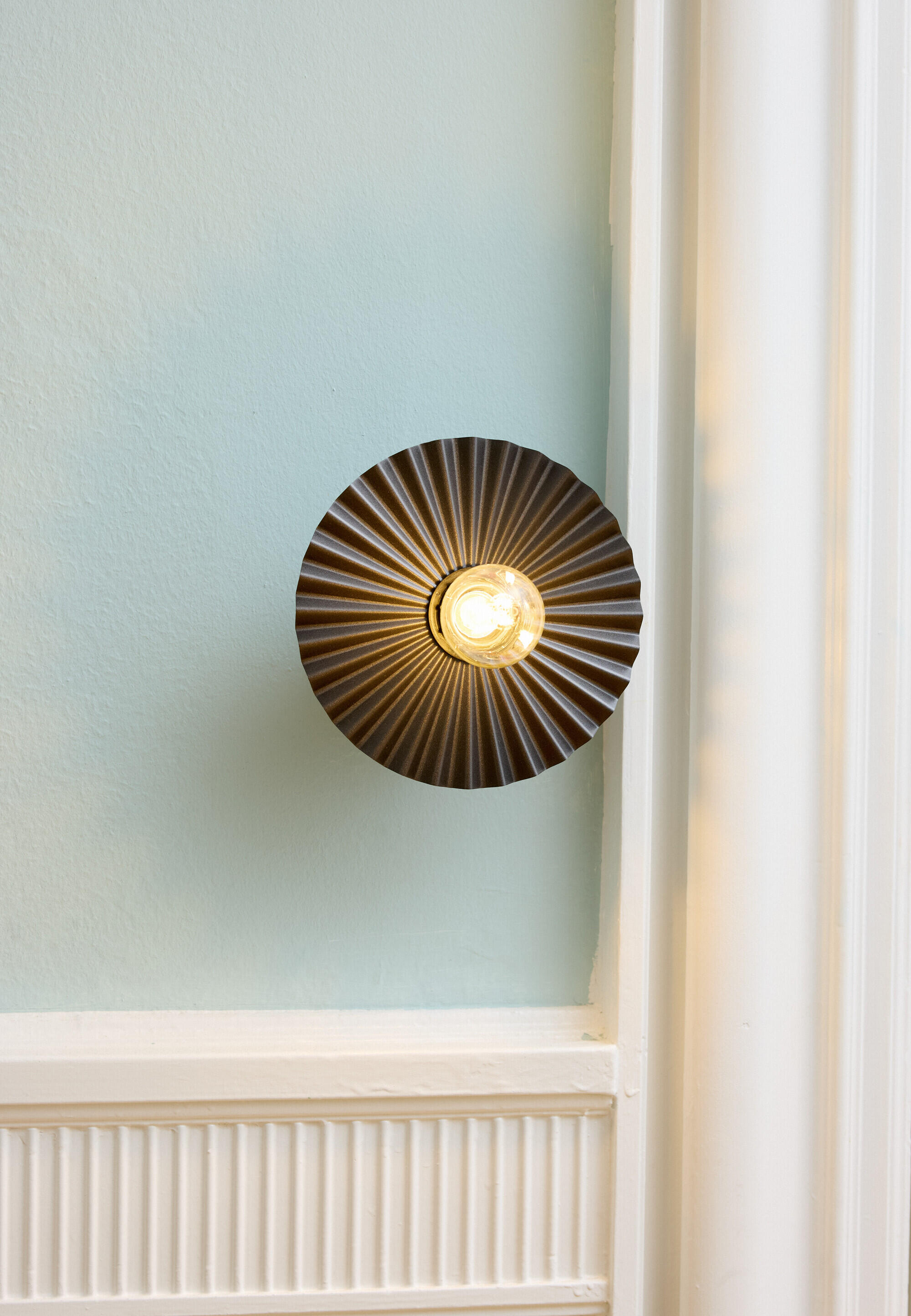 Lámpara de techo colgante de acero beige 1 luz e27 stripes ø29.5 cm