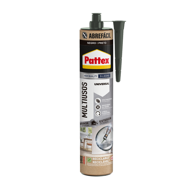 Silicona multiusos PATTEX 280ml negro