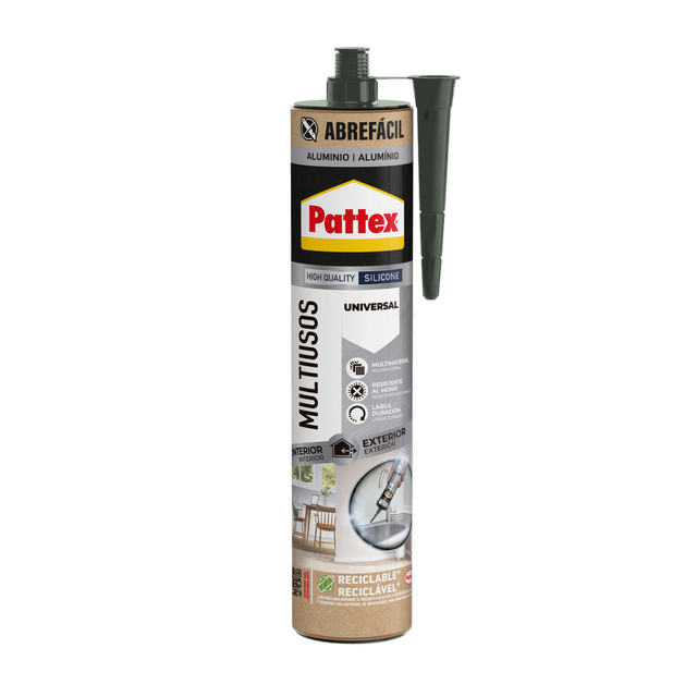 Silicona multiusos PATTEX 280ml aluminio