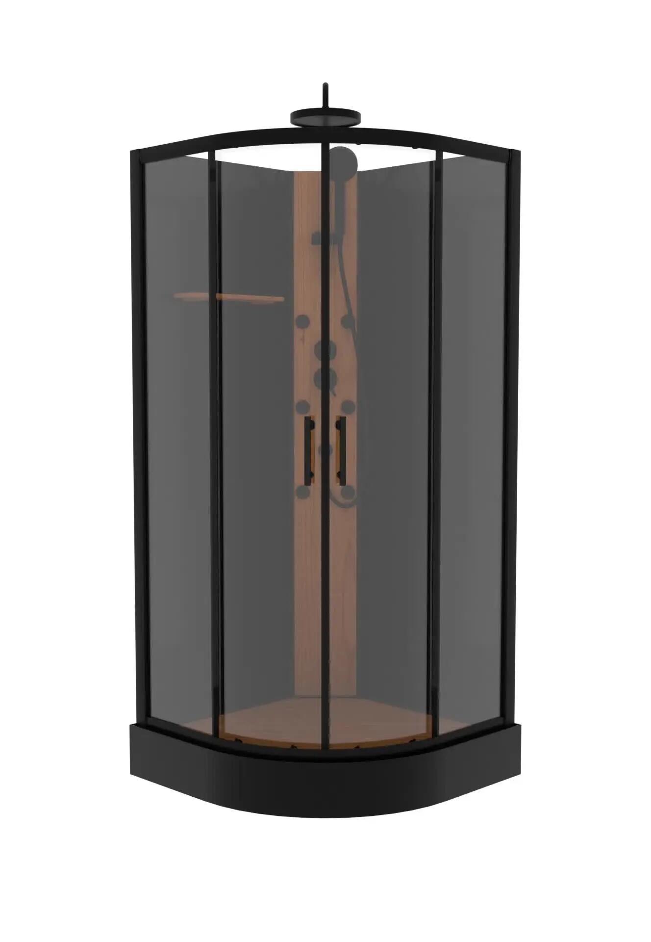 Kabina z hydromasażem WOOD 90x90x225 cm czarny mat SAVANA - 2