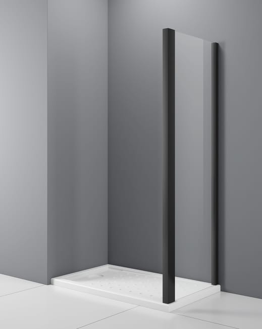 MAMPARA DE DUCHA LATERAL FIJO LEXIE 70CM NEGRO - 1