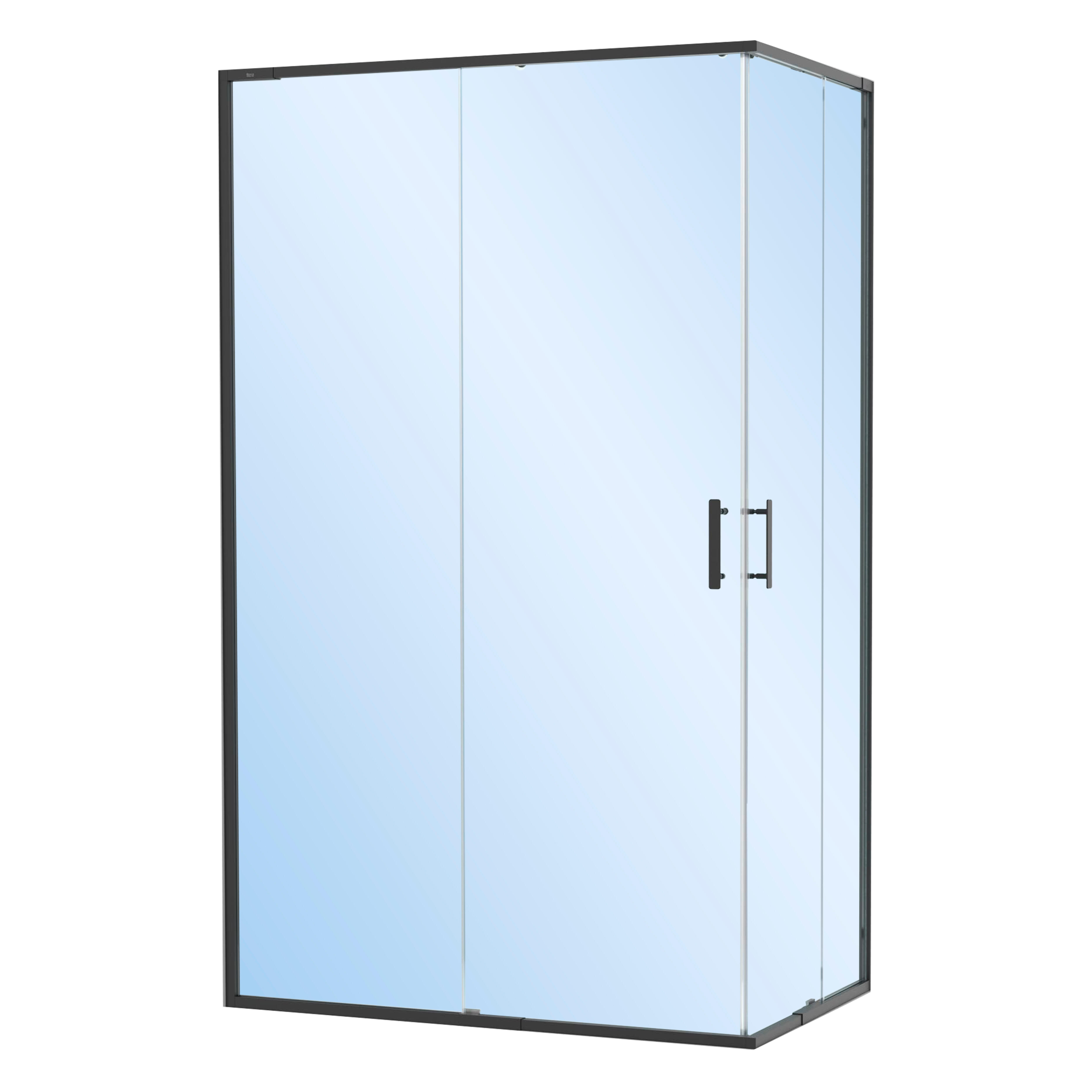 MAMPARA DE DUCHA ANGULAR CORREDERA ROCA VICTORIA PLUS 90cm. NEGRA - 2