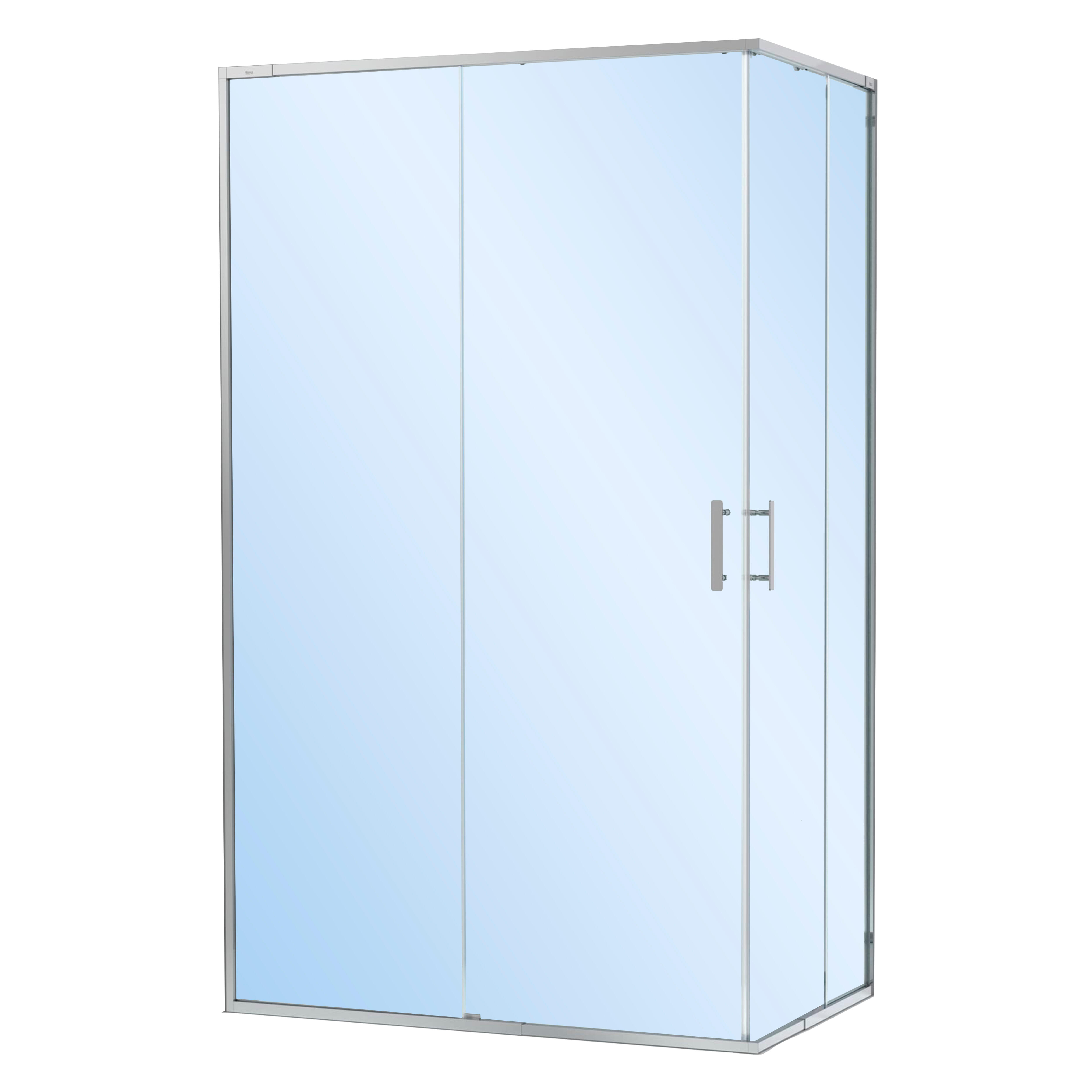 MAMPARA DE DUCHA ANGULAR CORREDERA ROCA VICTORIA PLUS 70cm. PLATA - 2