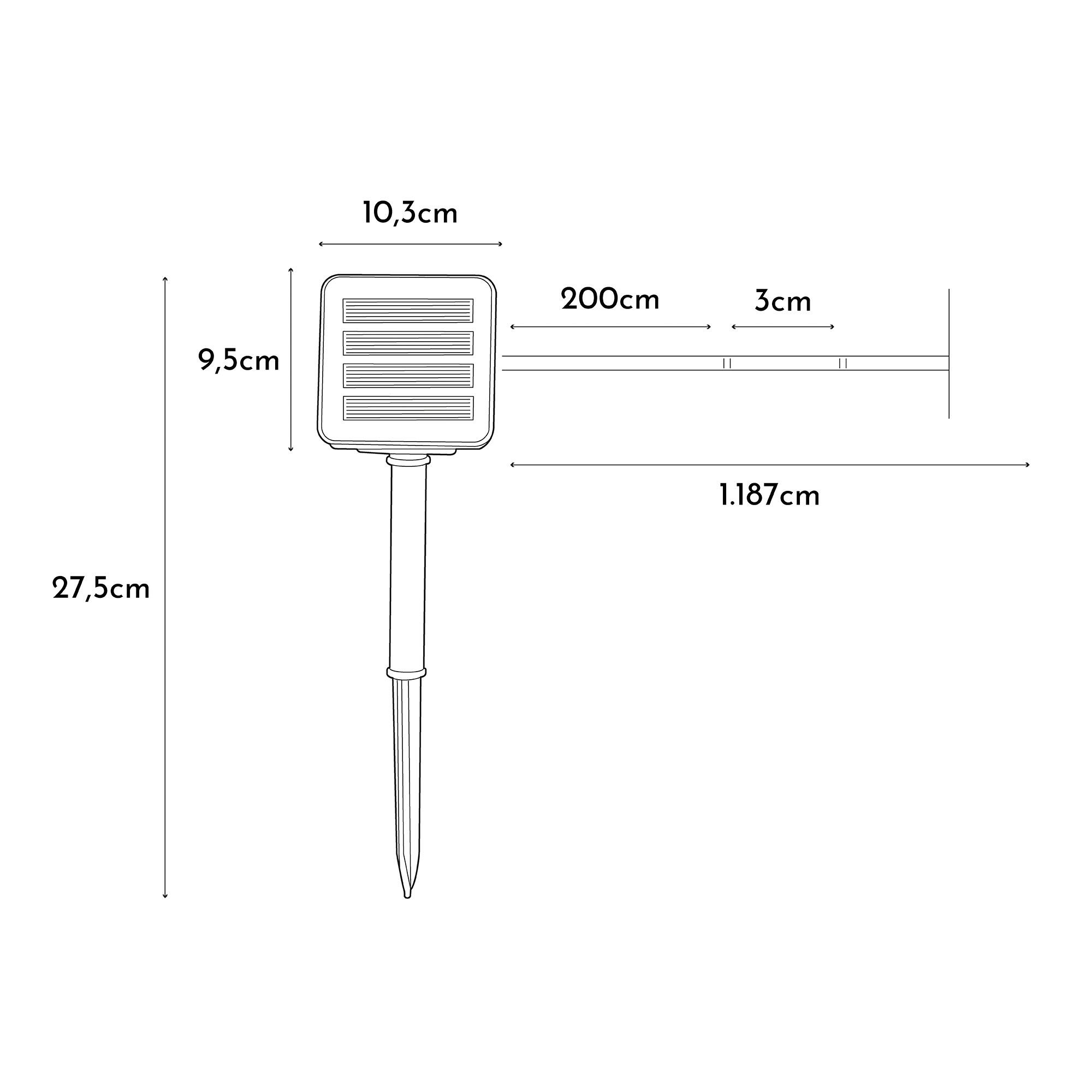 Guirnalda solar exterior LED blanco cálido con sensor crepuscular AQUILA 2m IP65 y 14h. autonomía - 2