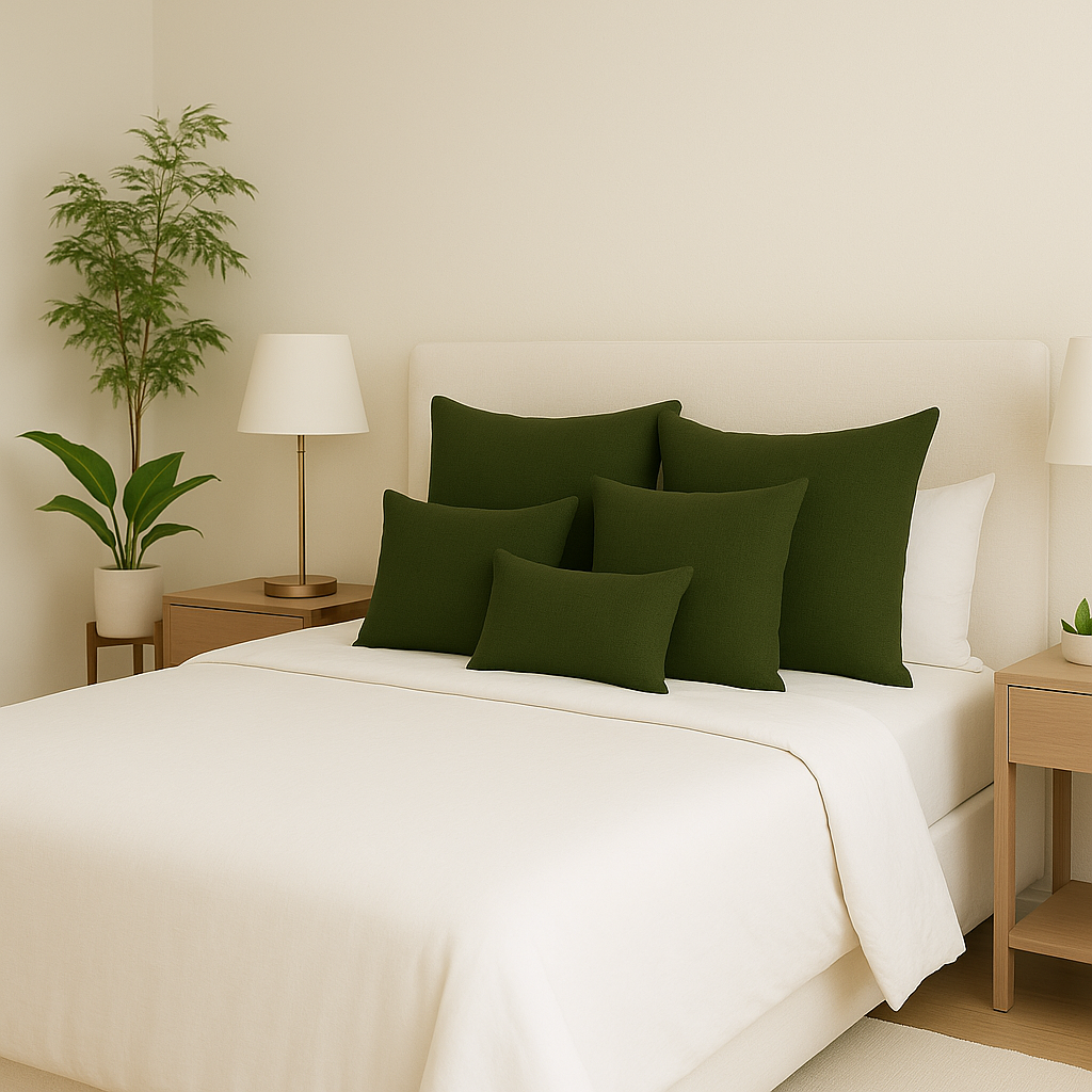 Almofada Madeira 45x45cm verde floresta - 5