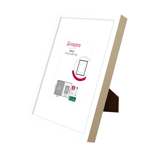 Cadre Milo, 21 x 29.7 cm blanc, INSPIRE