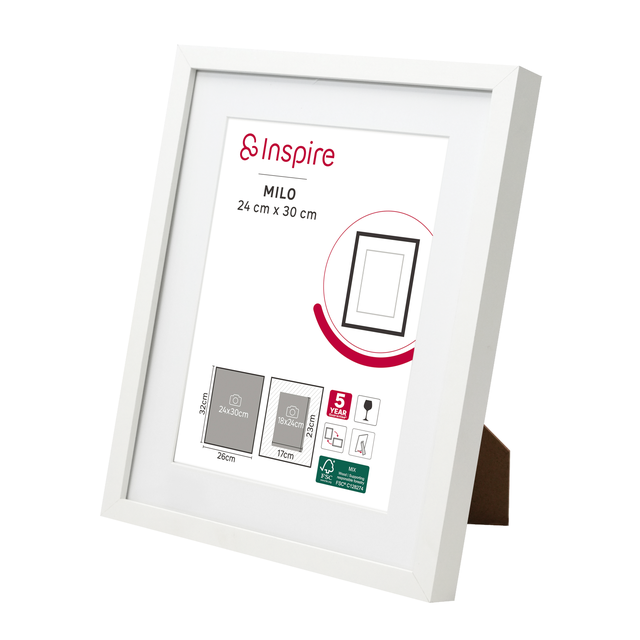 Moldura Milo 24X30cm branco Inspire