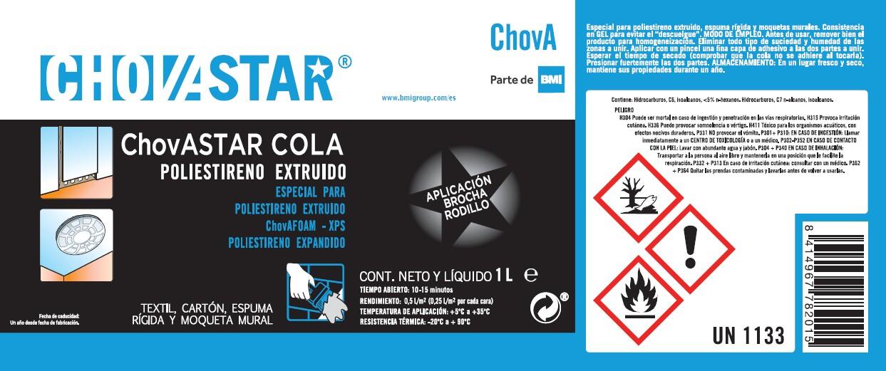 COLA CONTACTO PEGADO POLIESTIRENO (EPS-XPS) CHOVASTAR 5 L - 2
