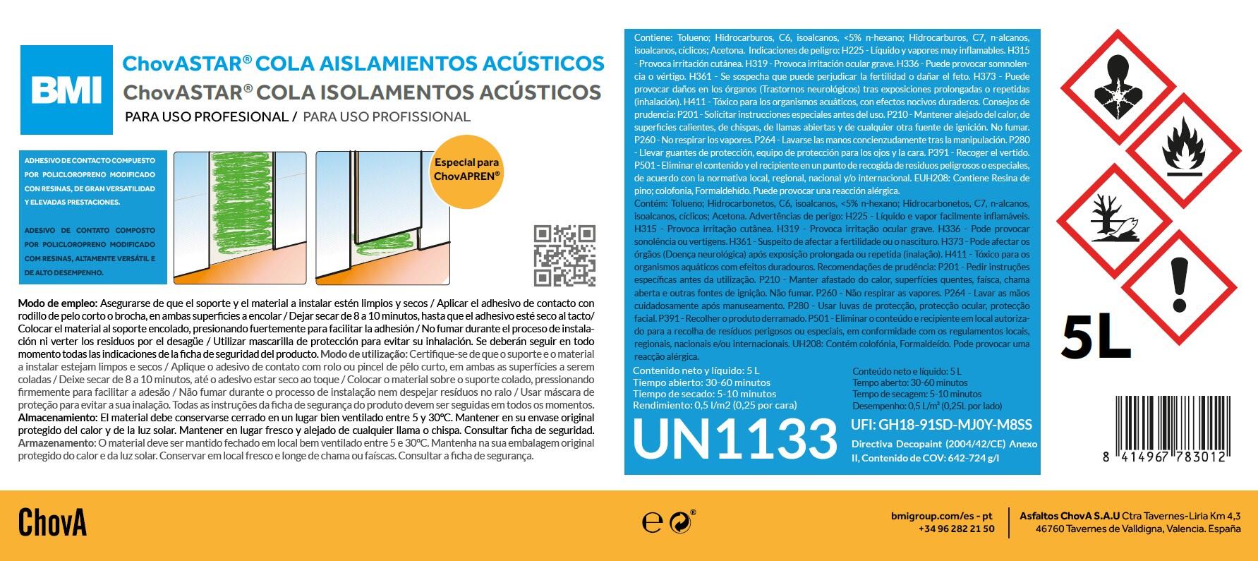 COLA CONTACTO CHOVA MULTIAISLANTE 5 L - 2