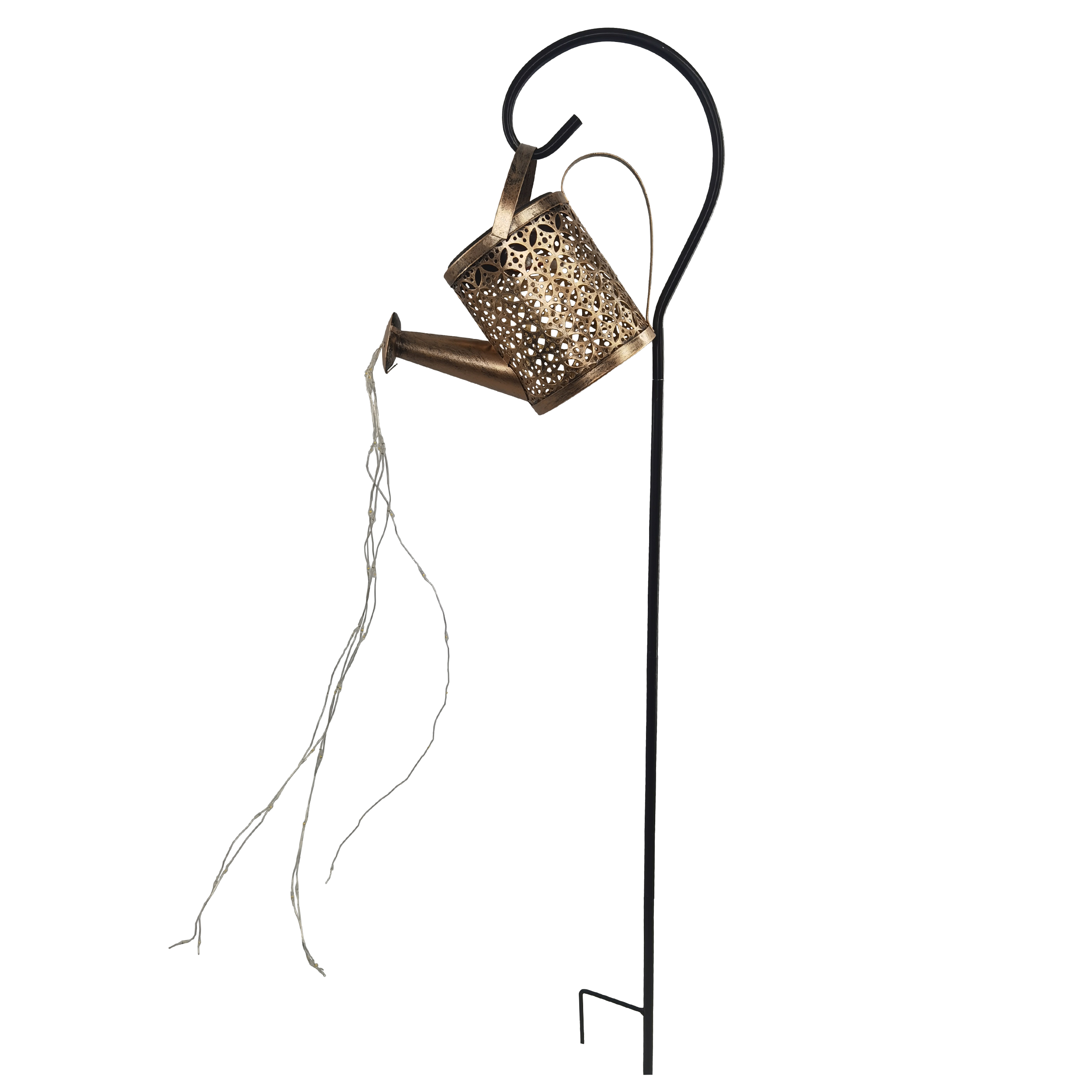 Lampa solarna Konewka 3 lm 80 cm czarno-złota IP44 Goldlux