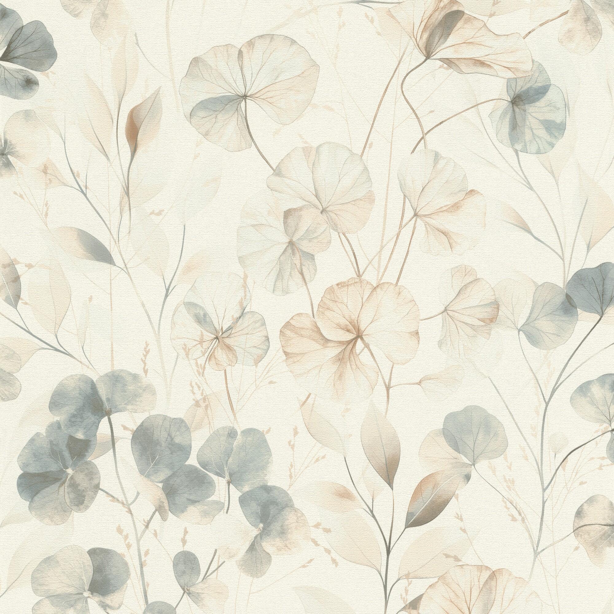 Papel pintado vinilo aplicación cola en pared Botánico, plantas o floral 709018 multicolor  RASCH 53cmx10m superlavable. Apto para cocinas o baños - 2