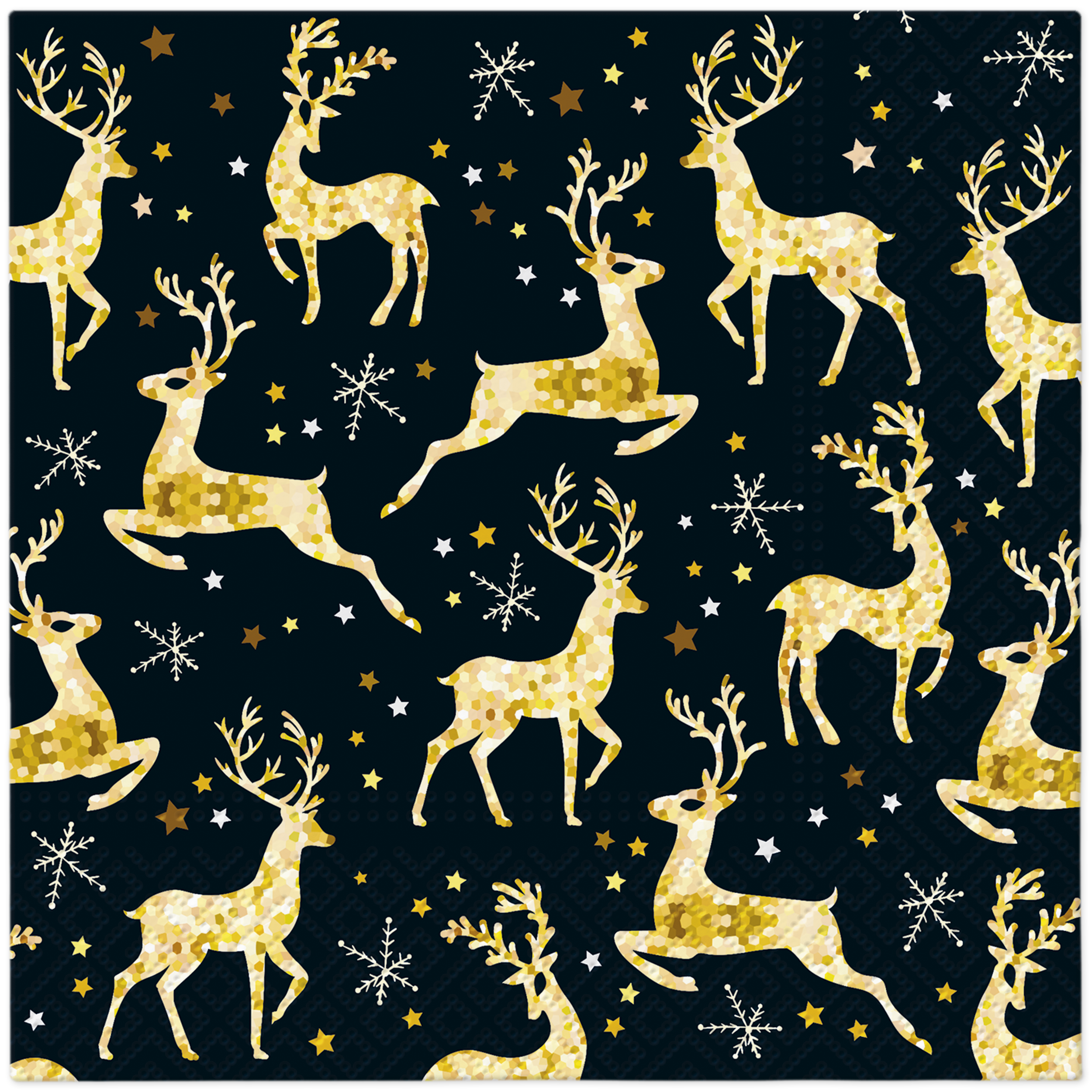 SerwetkI świąteczne Golden Reindeer Charm 33 x 33 cm 20 szt.