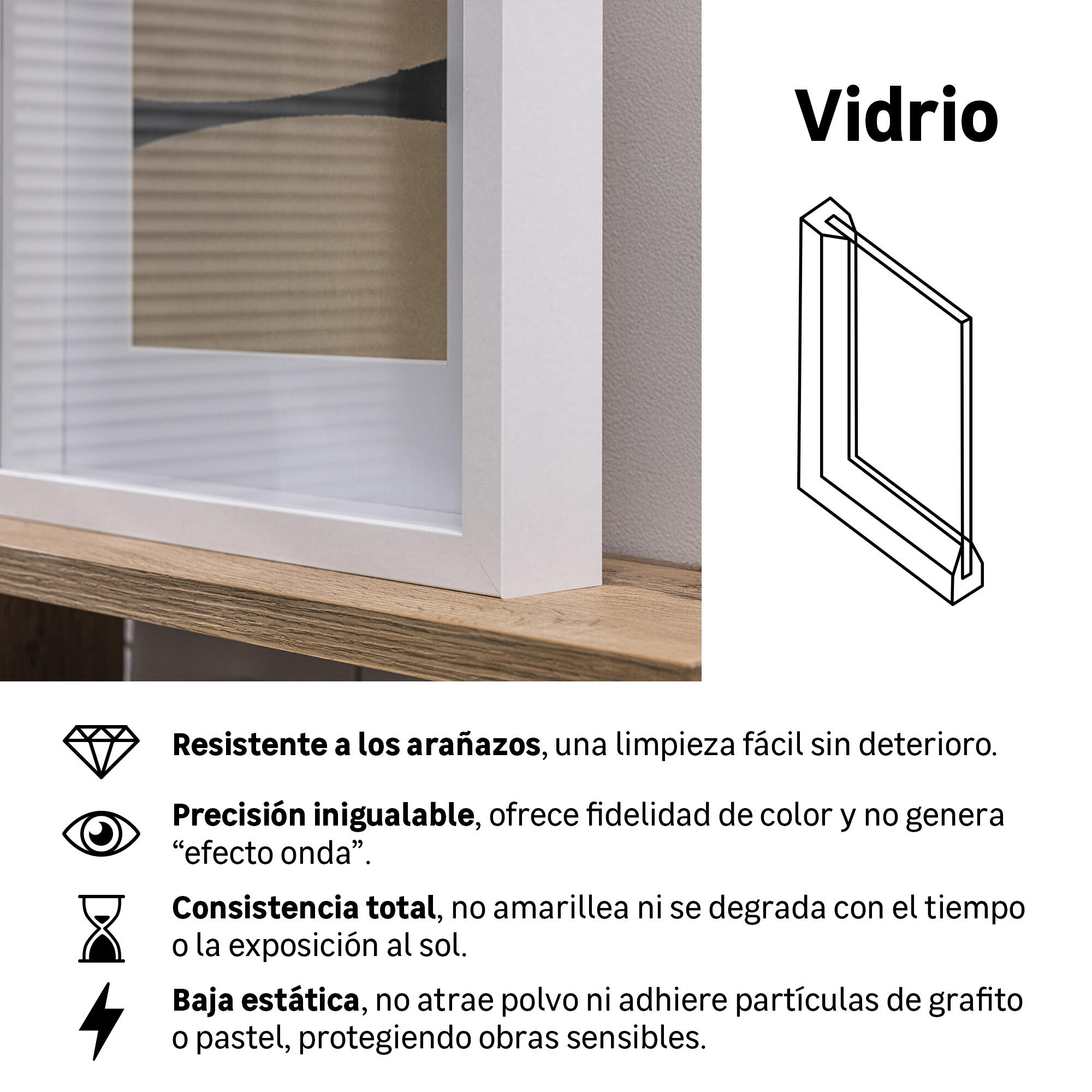 Marco con Passepartout Milo blanco INSPIRE 20x20cm - 4