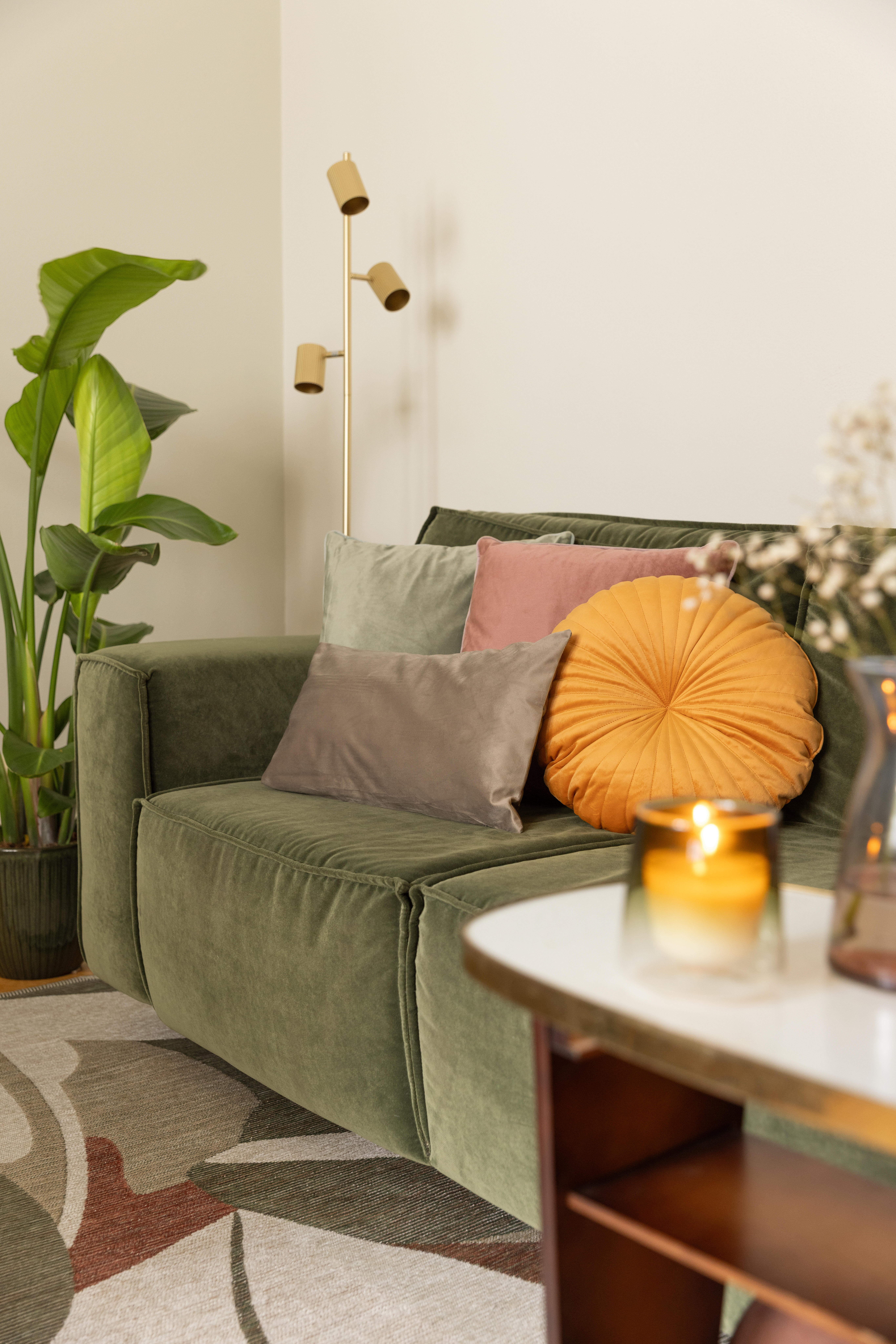 Poduszka welwetowa Gaja ciemnoróżowa 45 x 45 cm - 3