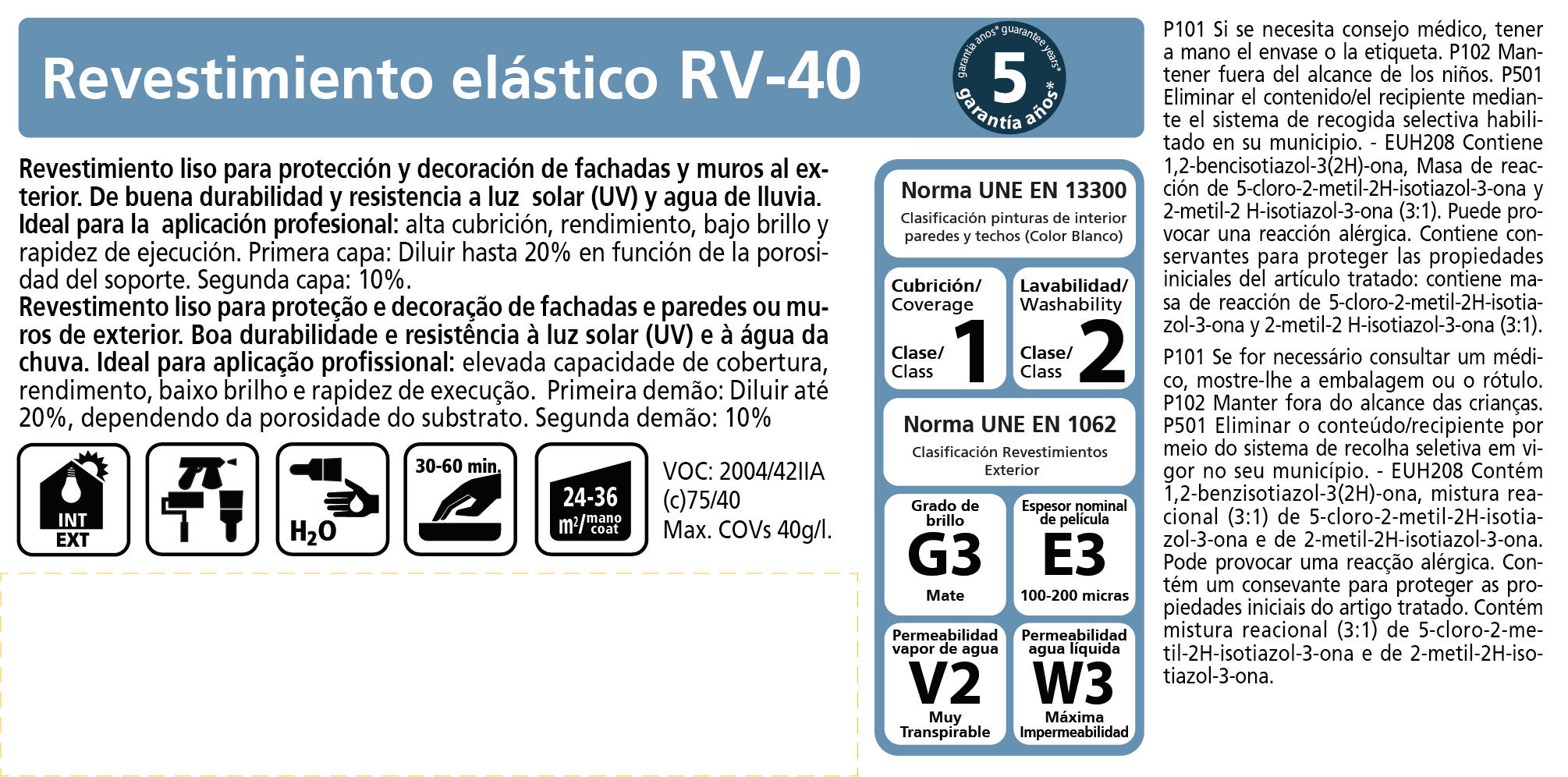 BASE PINTURA FACHADAS ELASTOMERA MATE MONTO PROF 12L TONOS CLAROS - 2