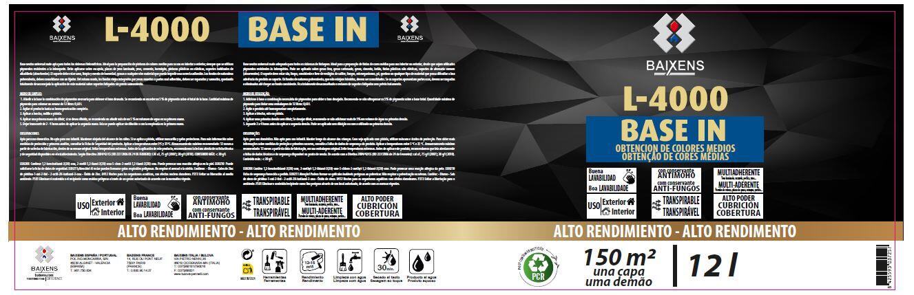 BASE PINTURA PLÁSTICA MATE L4000 12L TONOS MEDIOS - 2