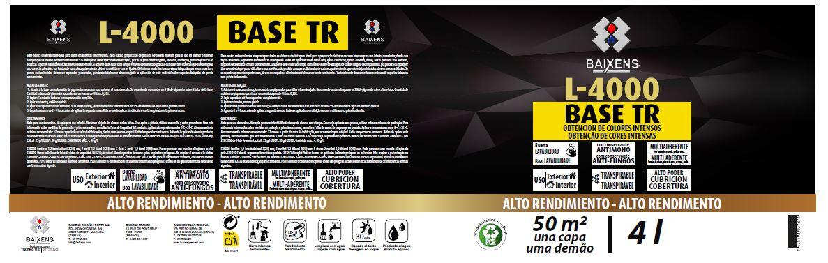 BASE PINTURA PLÁSTICA MATE L4000 750ML TONOS MEDIOS - 6