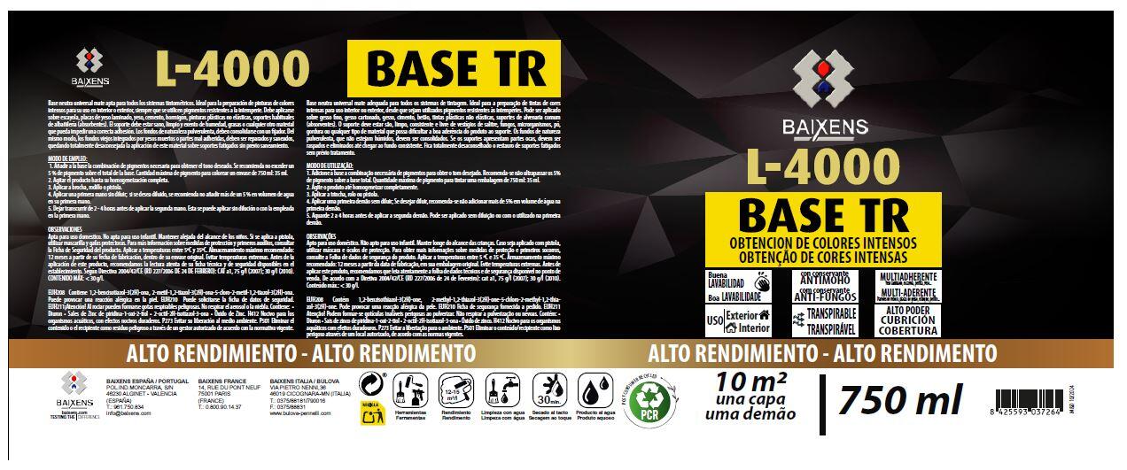 BASE PINTURA PLÁSTICA MATE L4000 750ML TONOS MEDIOS - 5