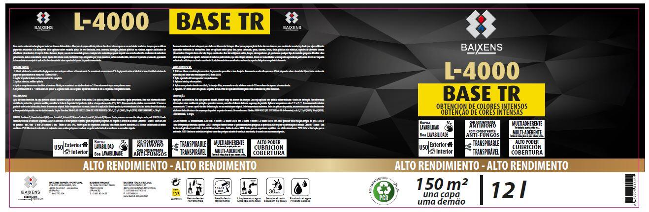 BASE PINTURA PLÁSTICA MATE L4000 750ML TONOS MEDIOS - 4