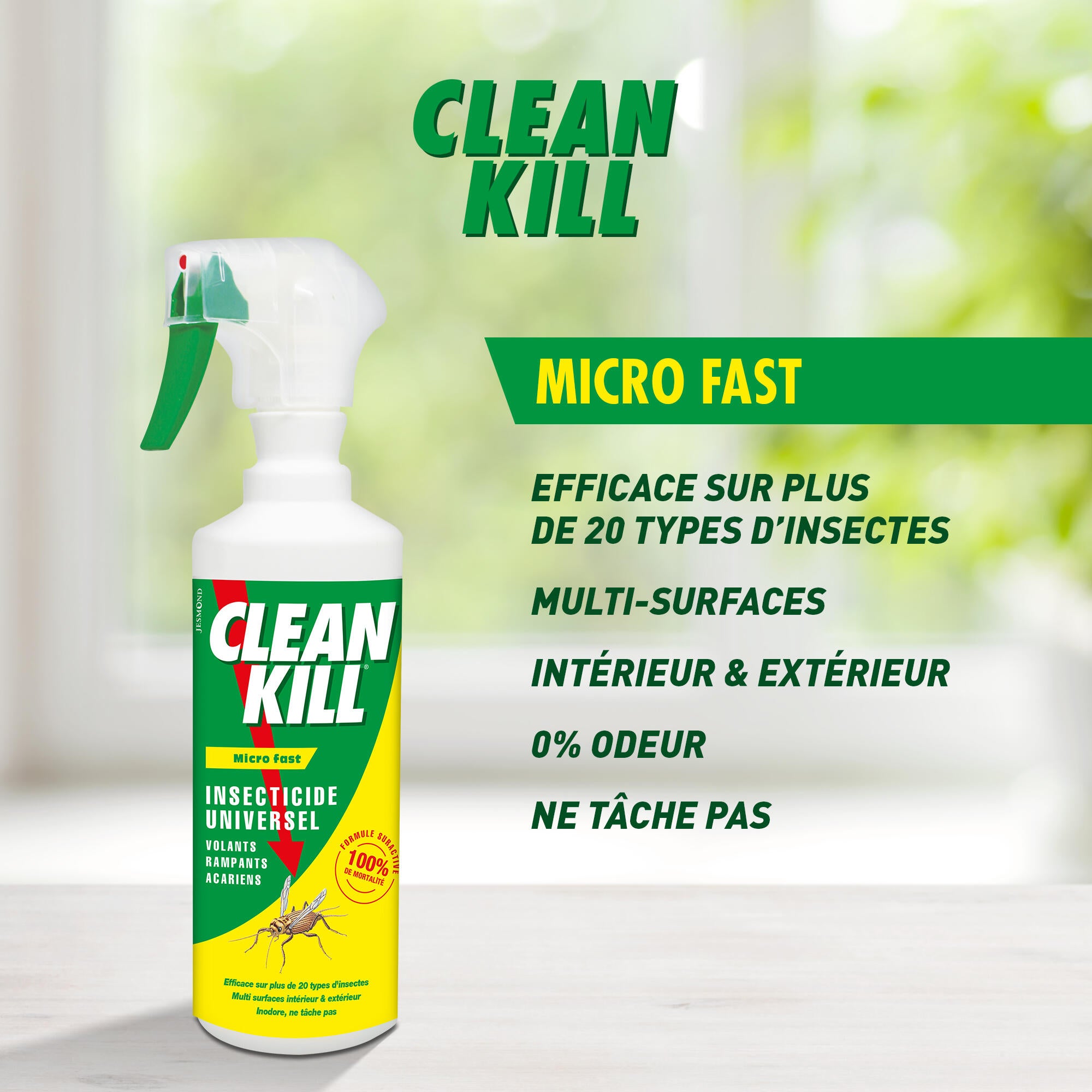 Insecticide universel pour insectes volants et rampants, CLEAN KILL, 0,5L - 2