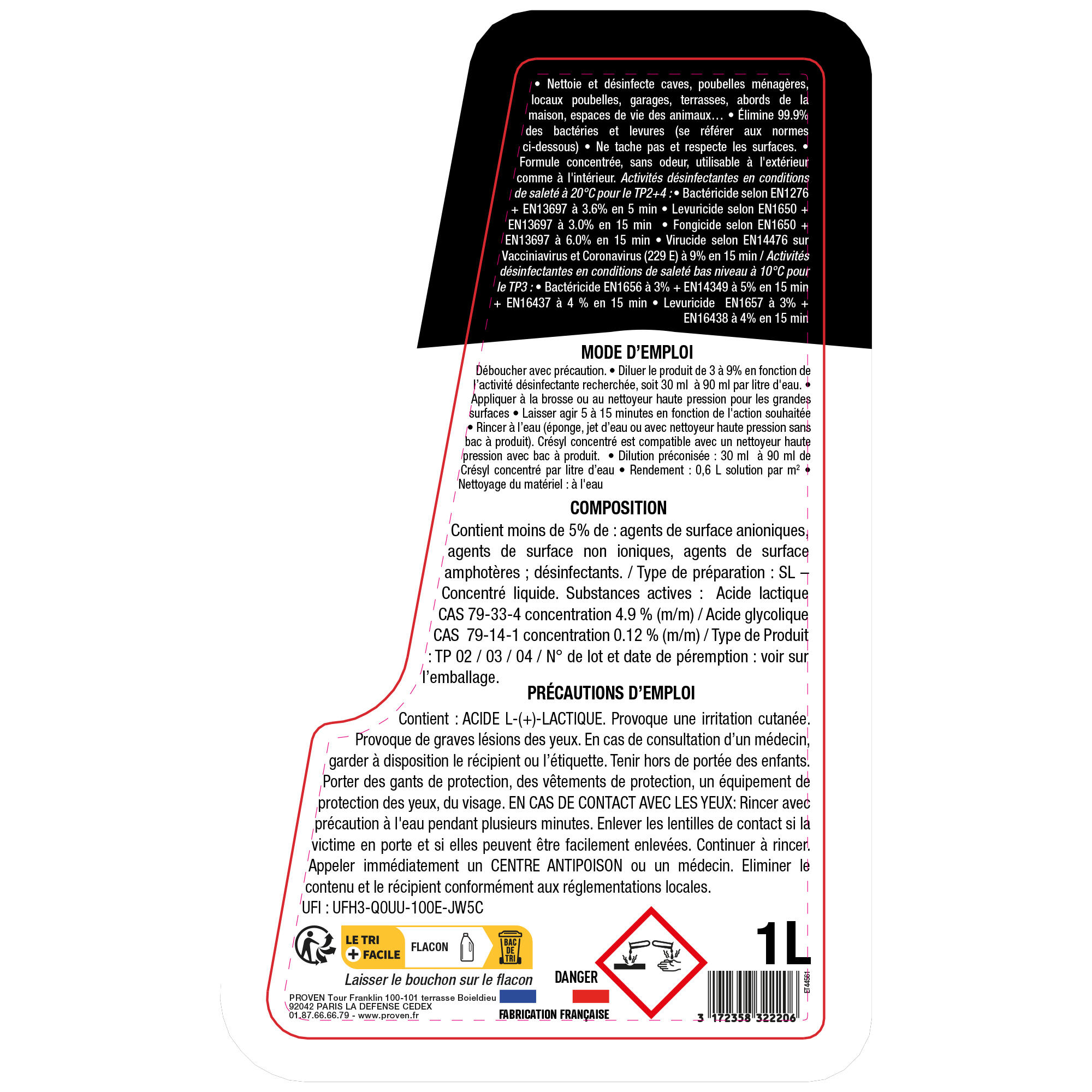 Désinfectant SPADO Crésyl, 1L - 8