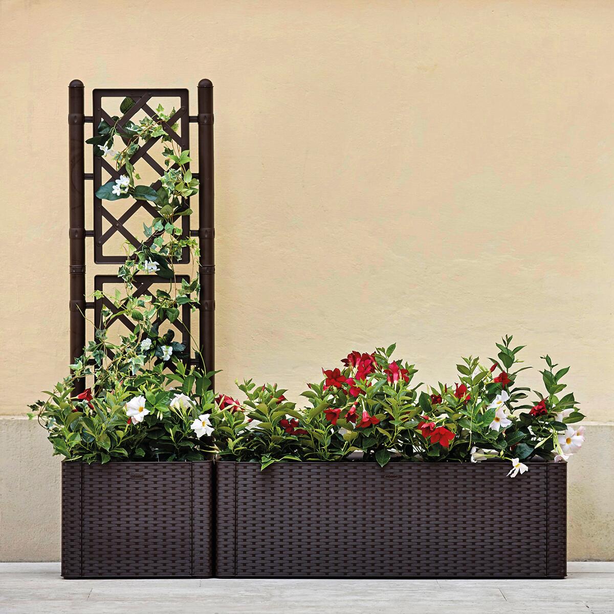 Fioriera autoirrigante Natural Deluxe STEFANPLAST in polipropilene marrone H 33 x L 100 x P 43 cm - 4