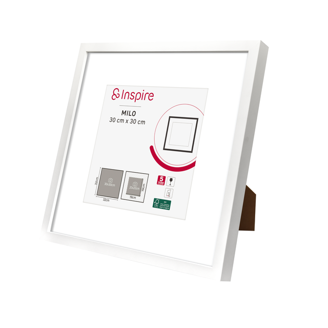 Marco con Passepartout Milo  blanco INSPIRE 30x30cm