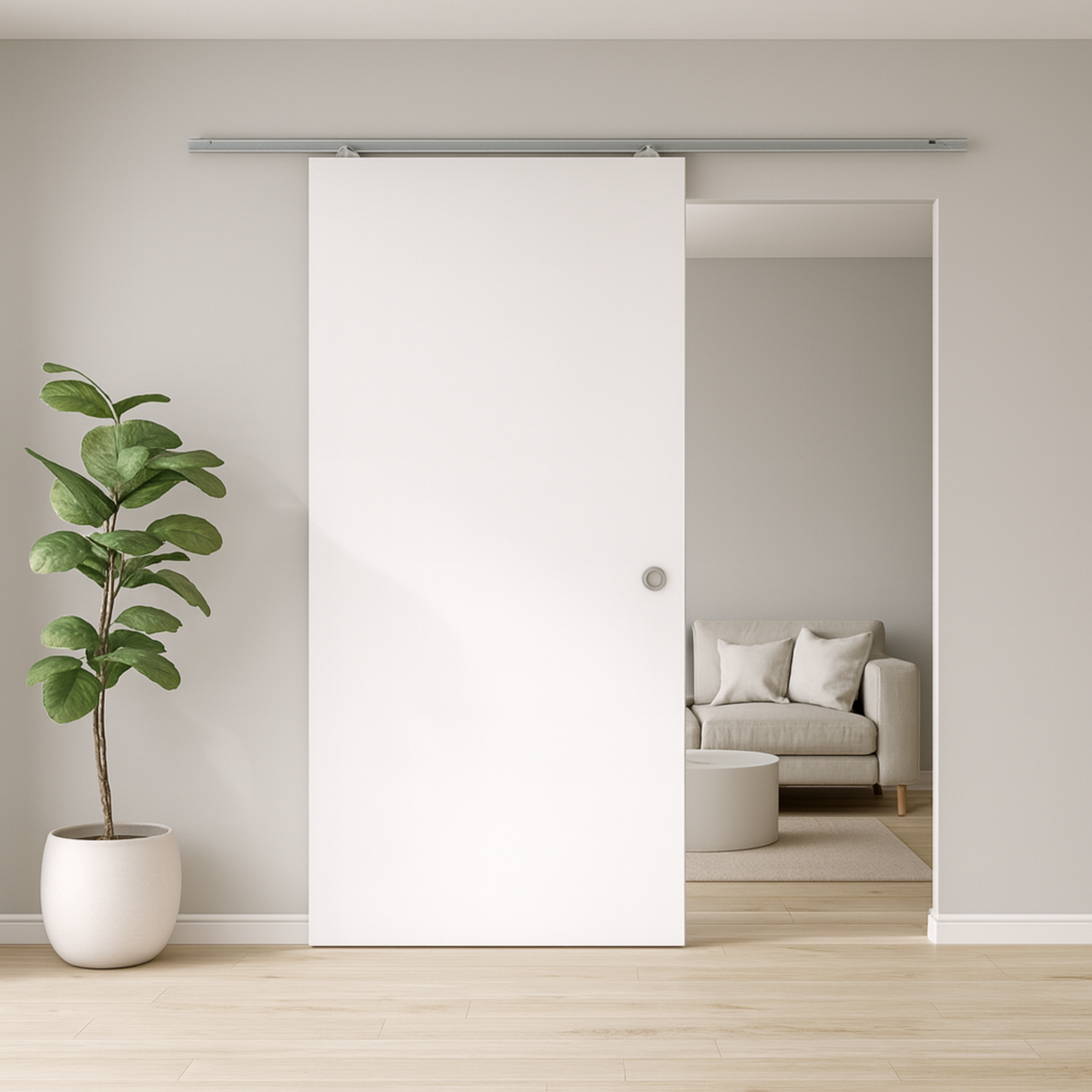 Drzwi przesuwne Max 80 w jasnym pomieszczeniu.