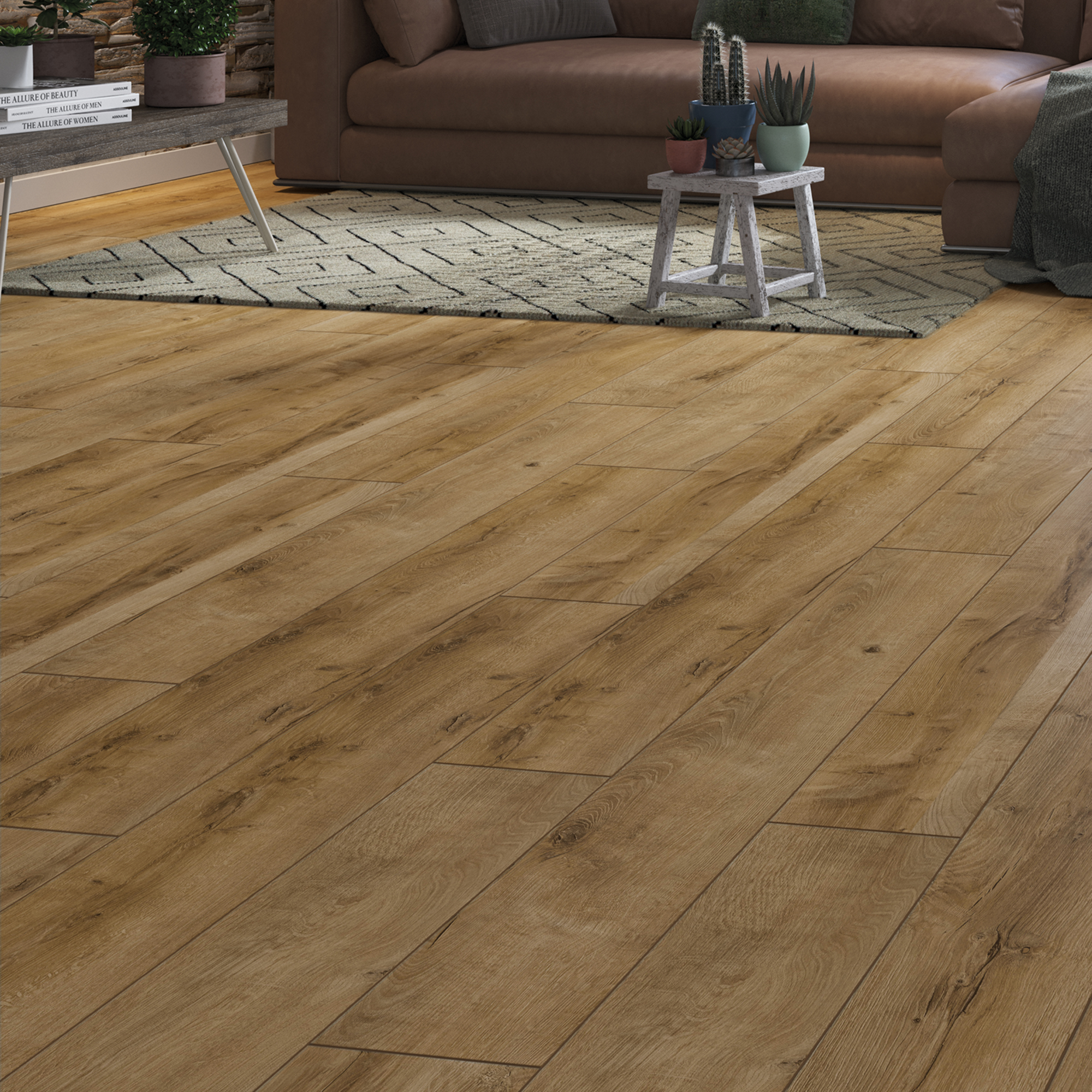 Panele podłogowe laminowane wodoodporne w salonie
