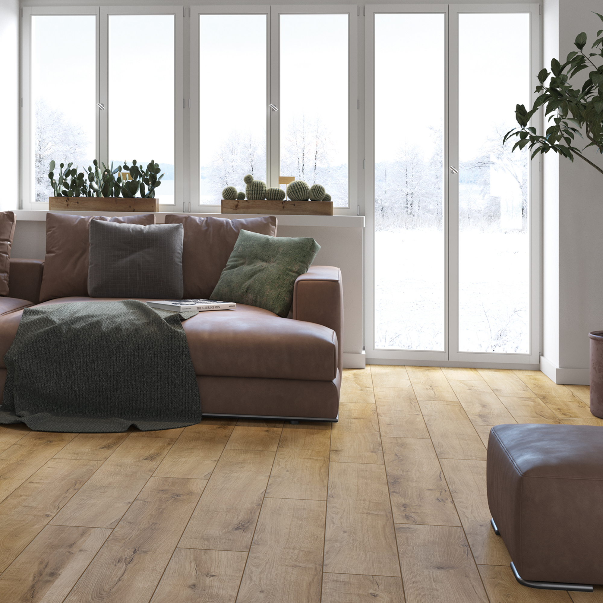Panele podłogowe laminowane wodoodporne w salonie