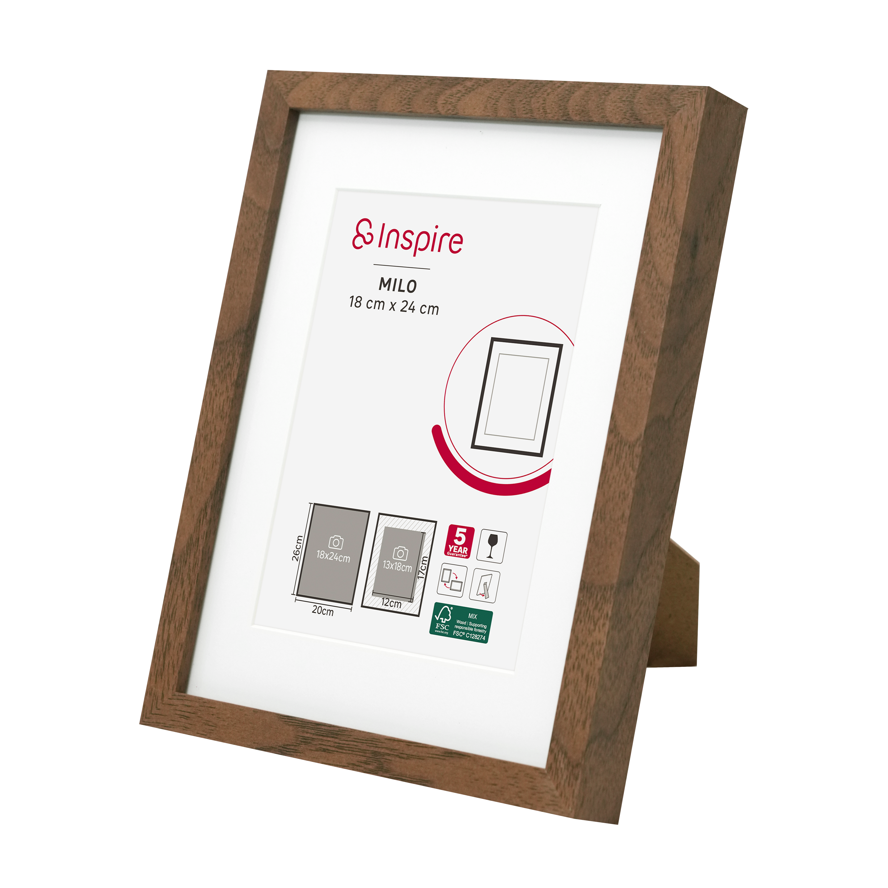 Marco con Passepartout Milo nogal INSPIRE 18x24cm - 7